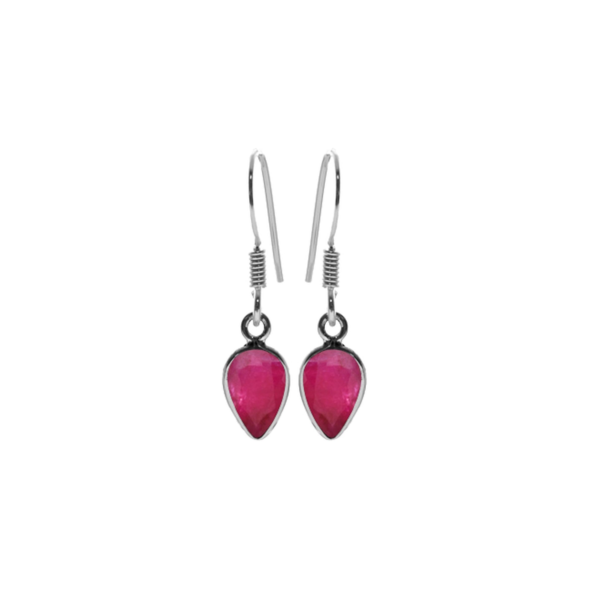 Bridget inverted teardrop ruby quartz earrings