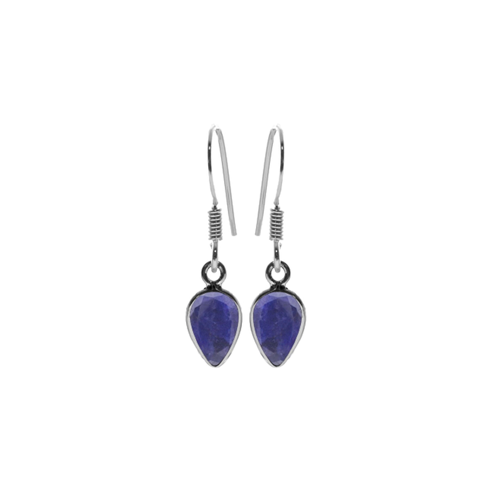 Bridget inverted teardrop sapphire quartz earrings