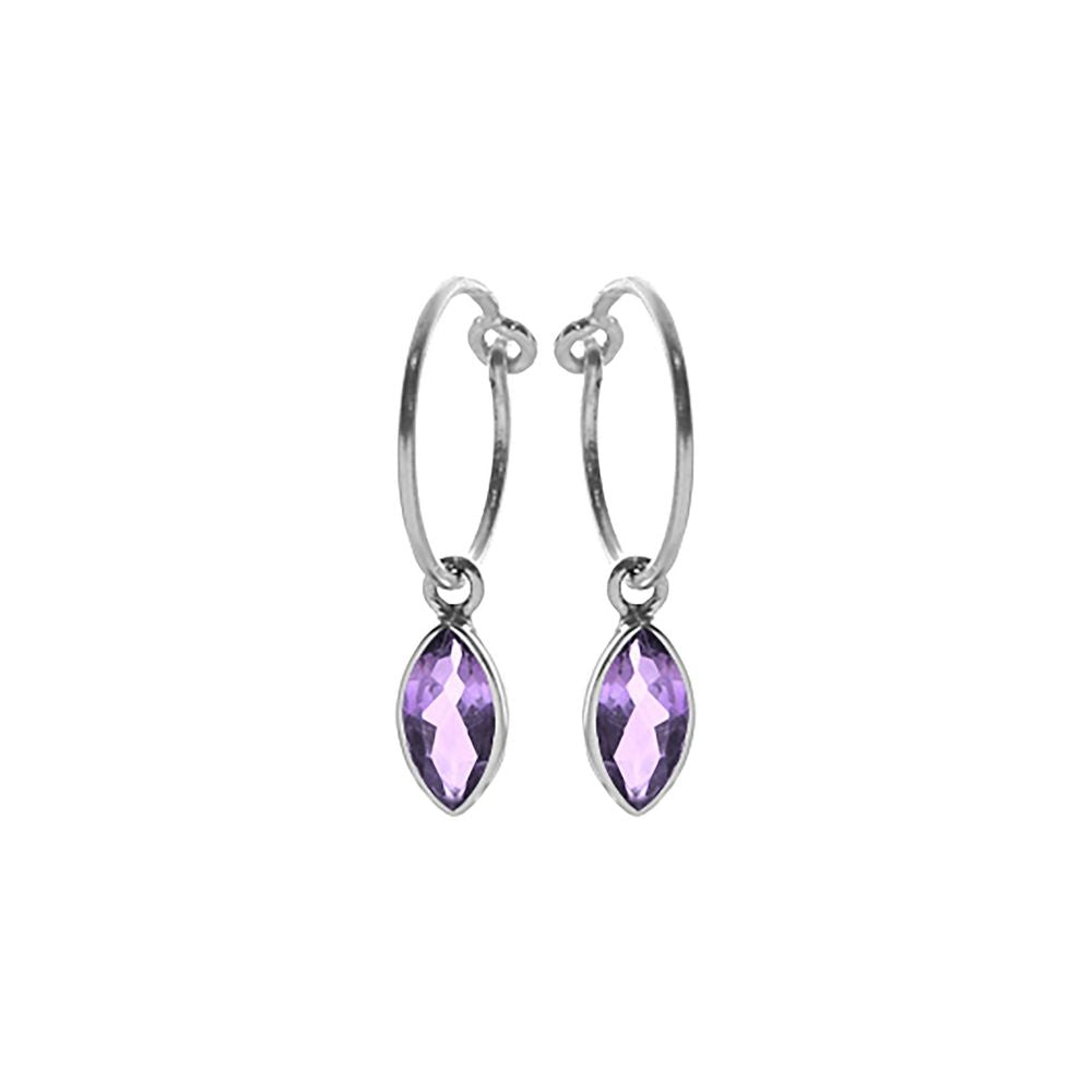 Bridget hoop with marquis amethyst