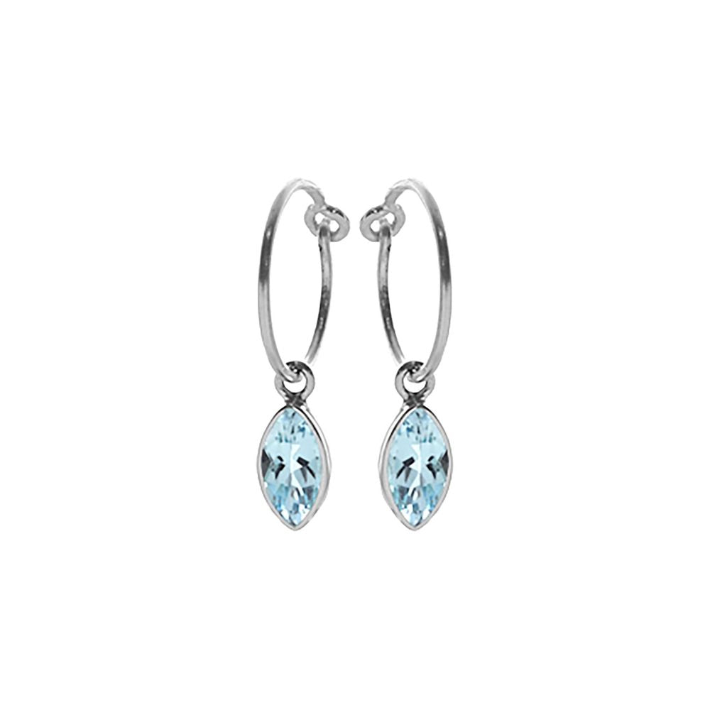 Bridget hoop with marquis blue topaz