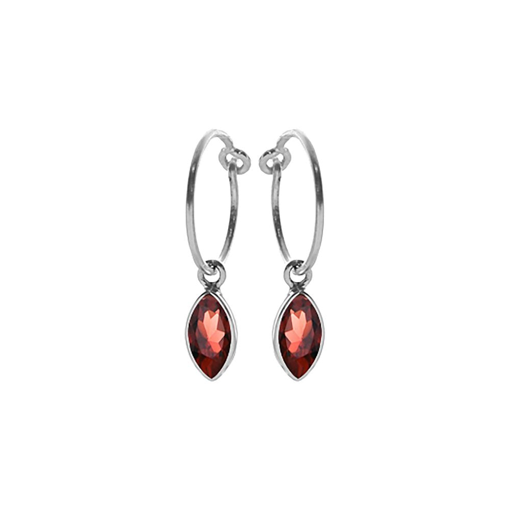 Bridget hoop marquis with garnet