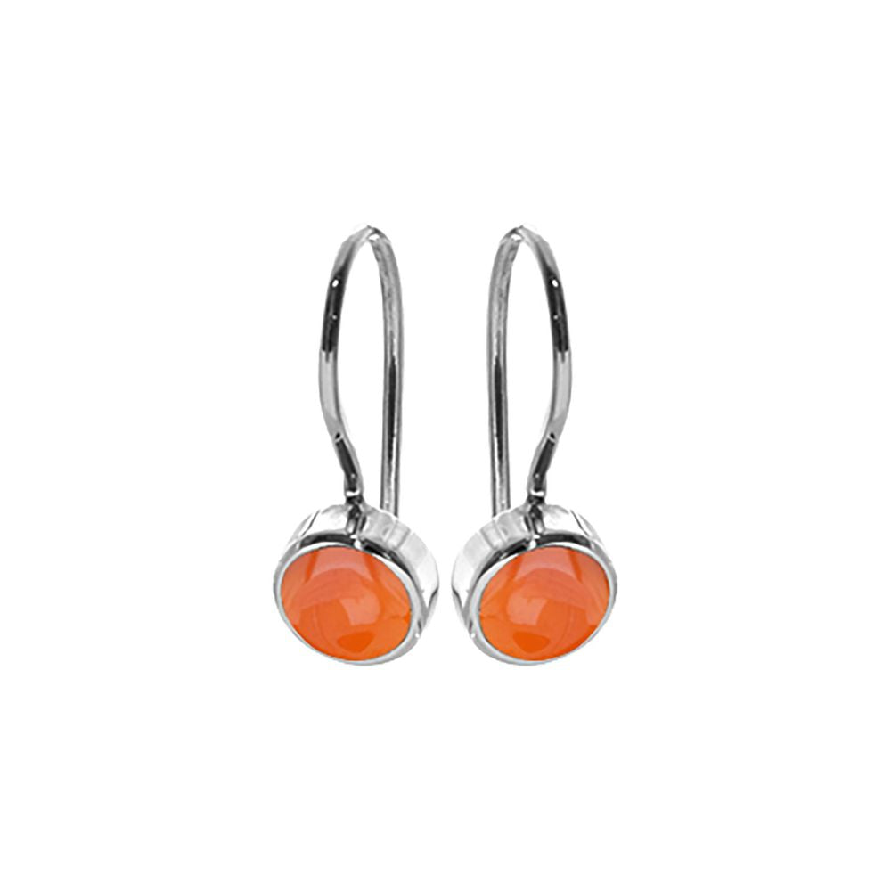 Samira round carnelian fixed hook earrings