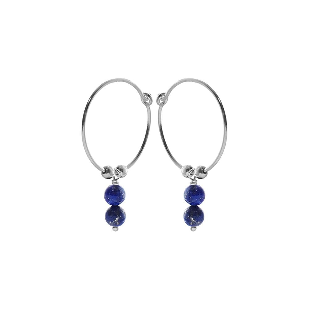 Jaelyn hoops double lapis beads