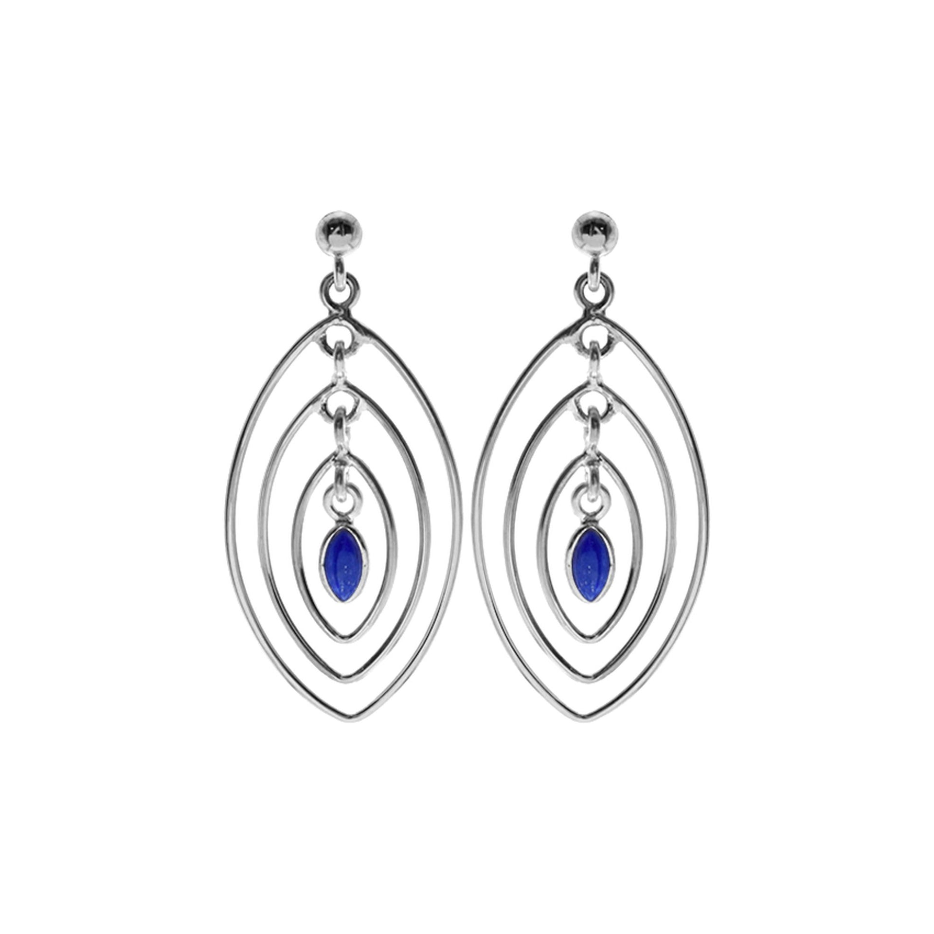 Ivy multi marquis hoops lapis lazuli earrings