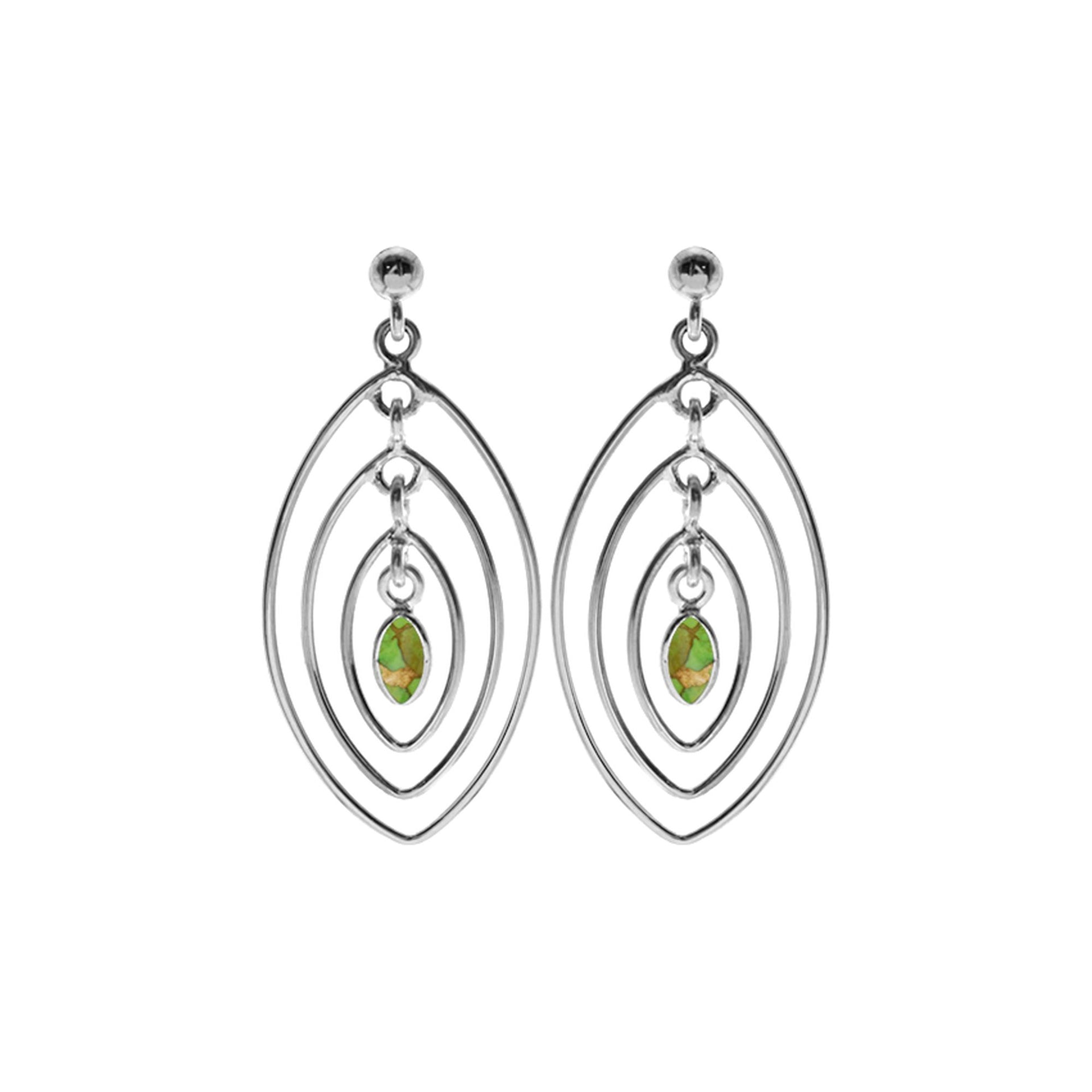 Ivy multi marquis hoops green mohave earrings