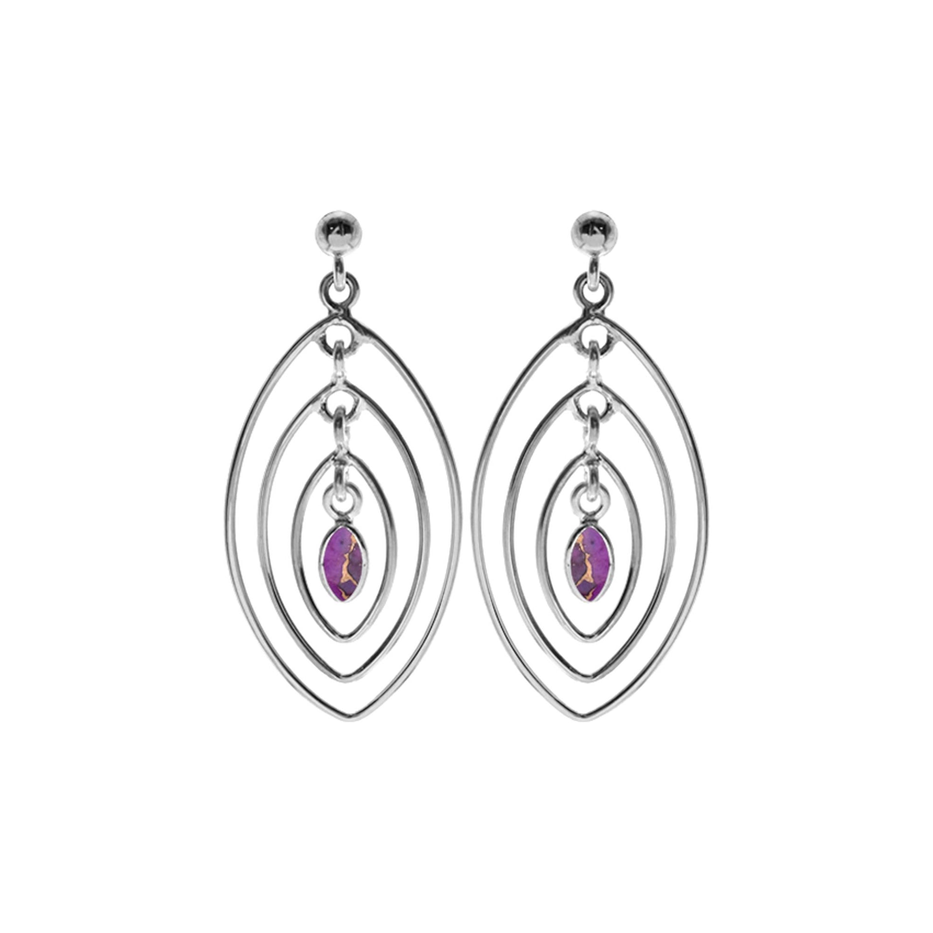 Ivy multi marquis hoops purple mohave earrings
