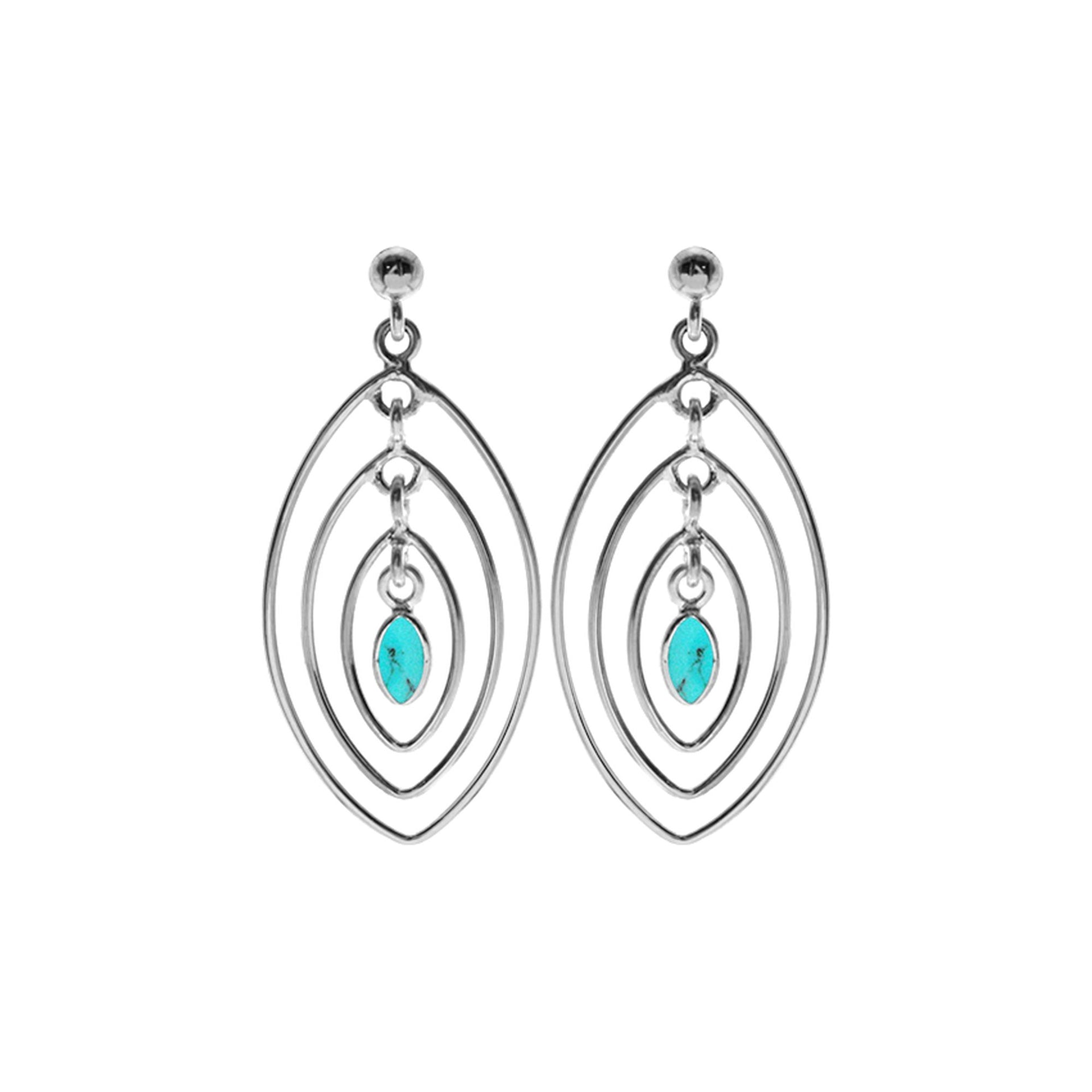 Ivy multi marquis hoops turquoise earrings