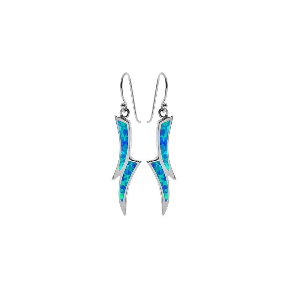 Diana crossover lightening blue opal earrings