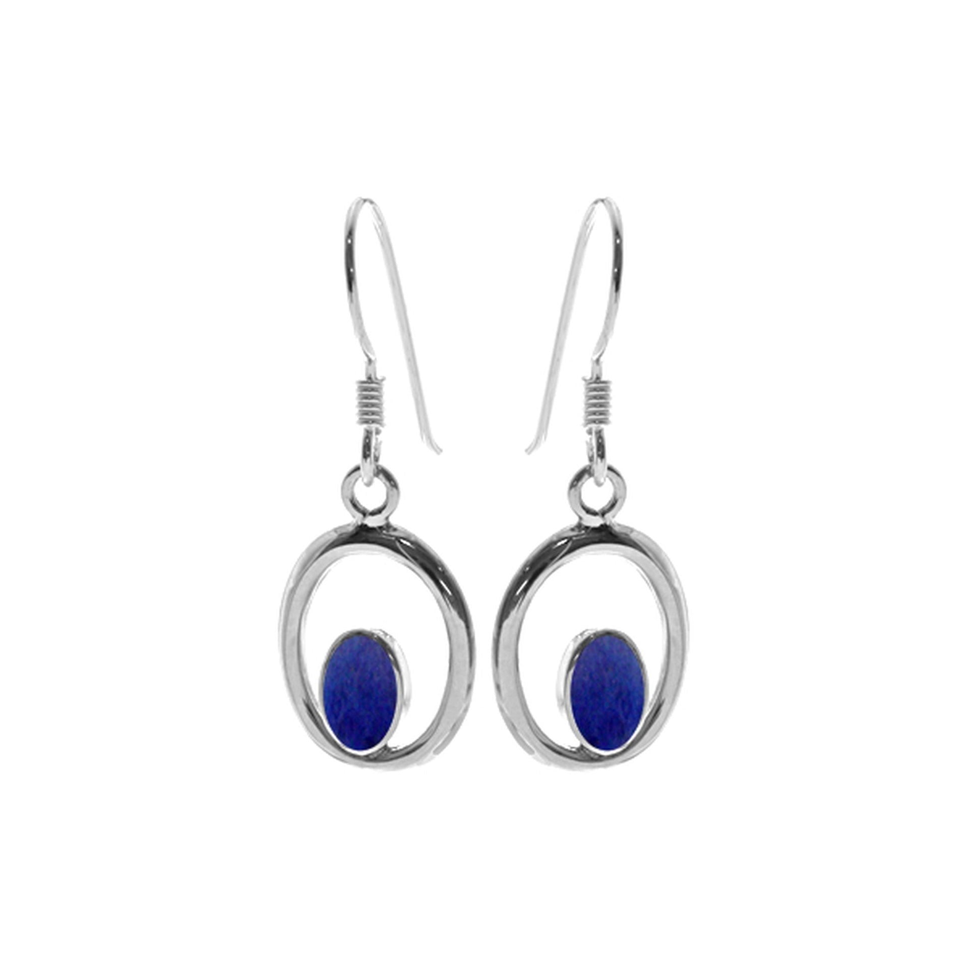 Smile lapis lazuli earrings with lightweight surround