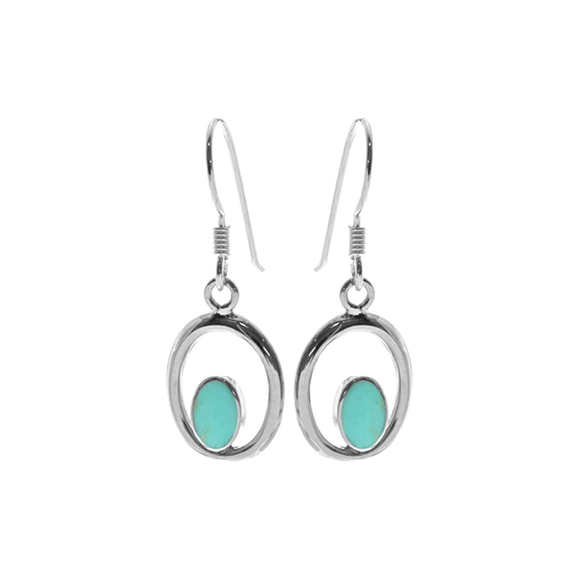 Smile turquoise earrings with lightweight surround