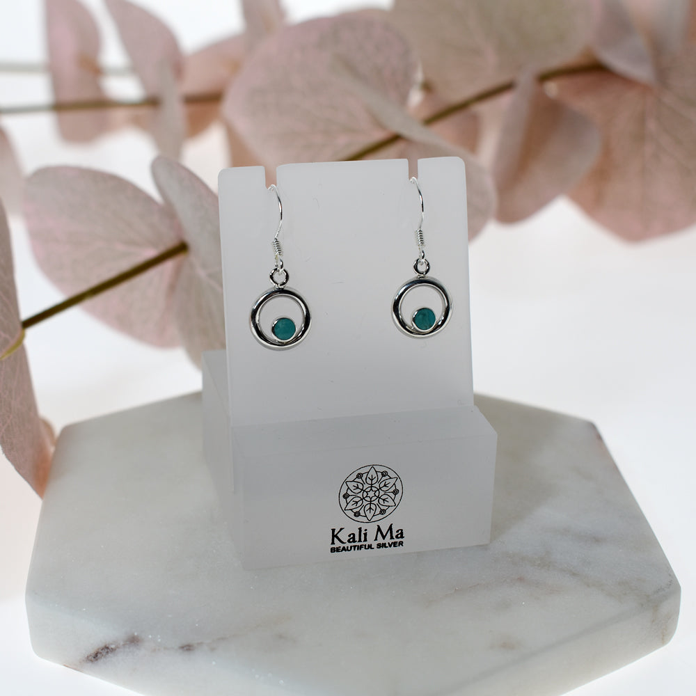 Smile round turquoise with lightweight surround earrings