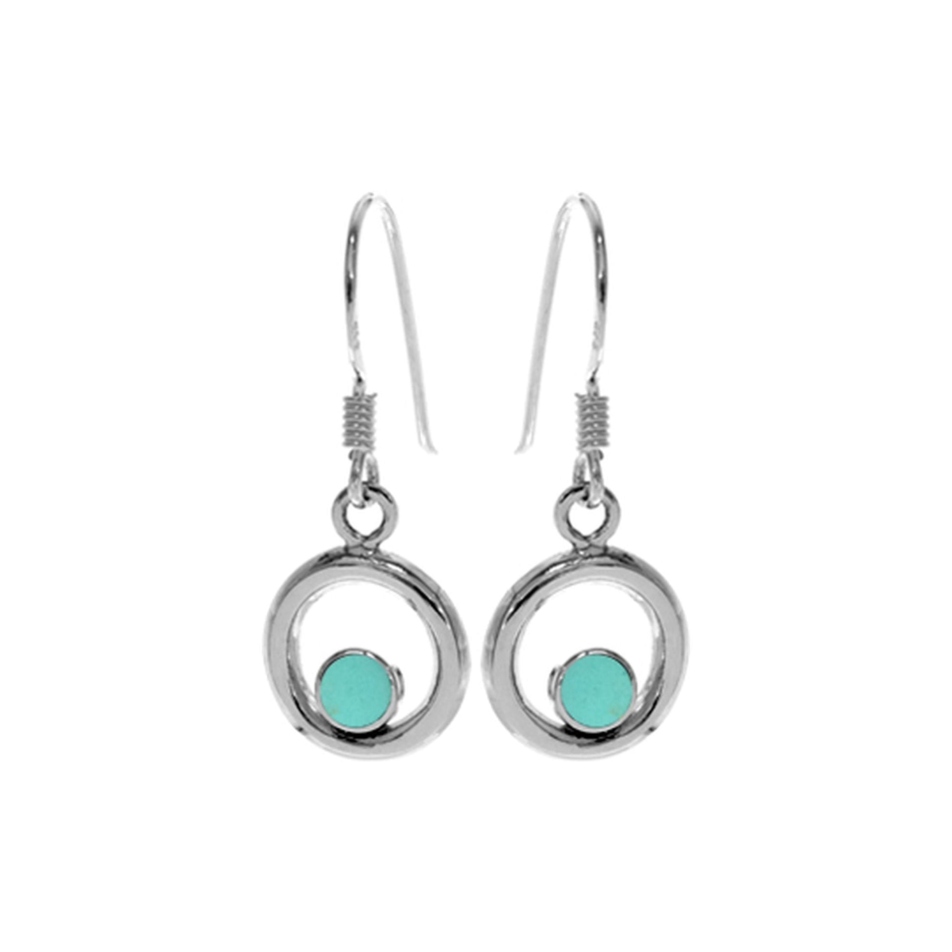 Smile round turquoise with lightweight surround earrings