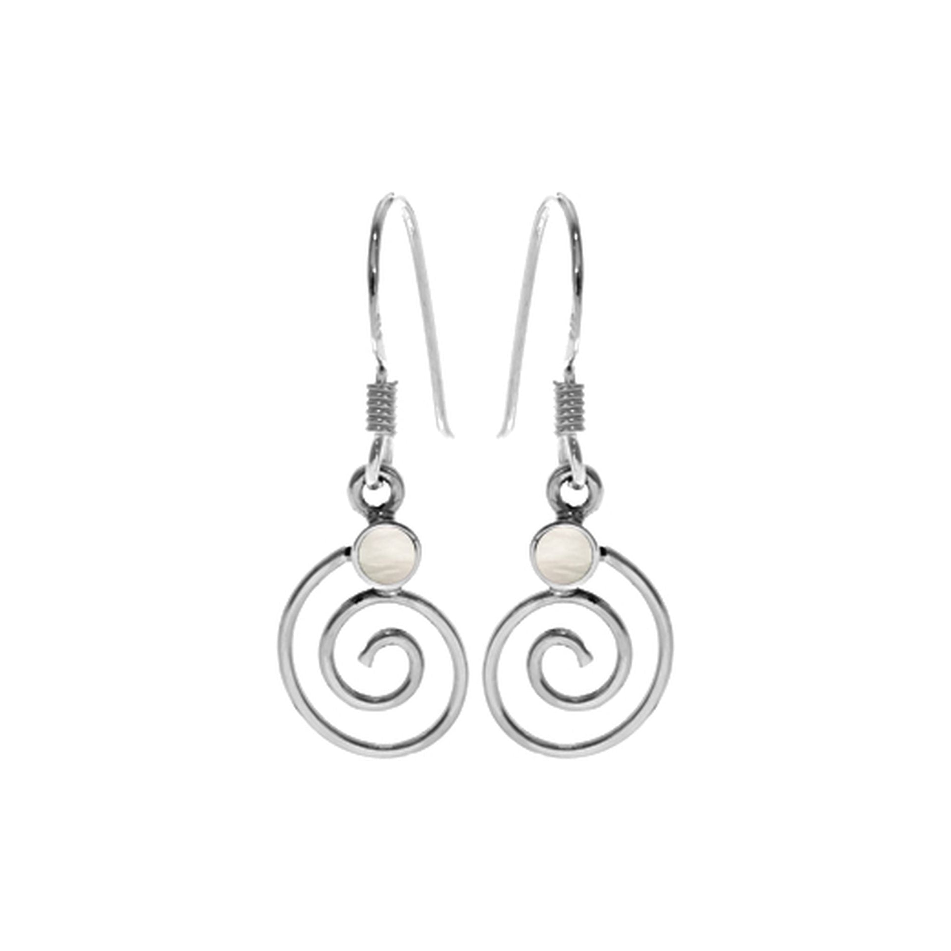 Smile mother of pearl with fine swirl earrings