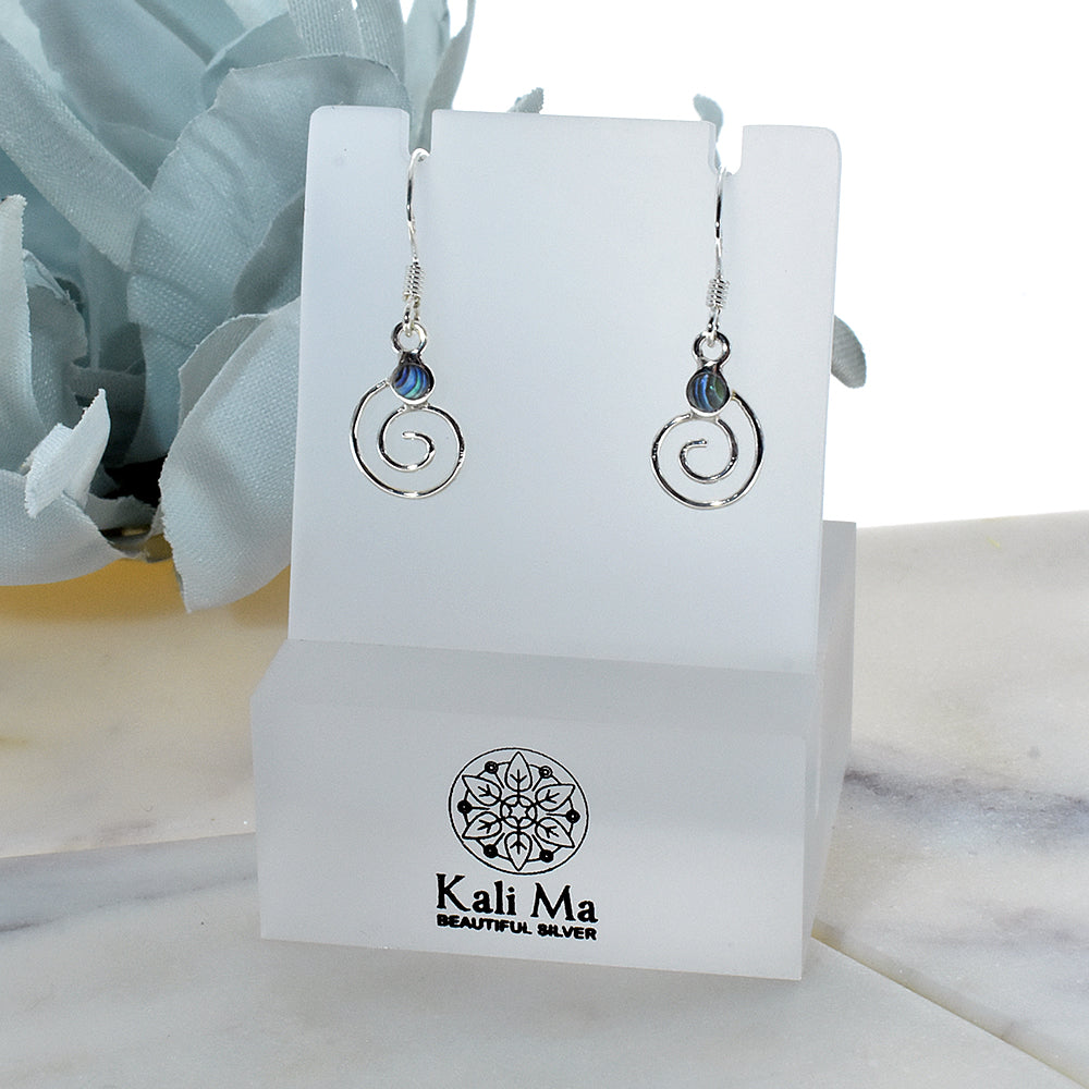 Smile paua shell with fine swirl earrings