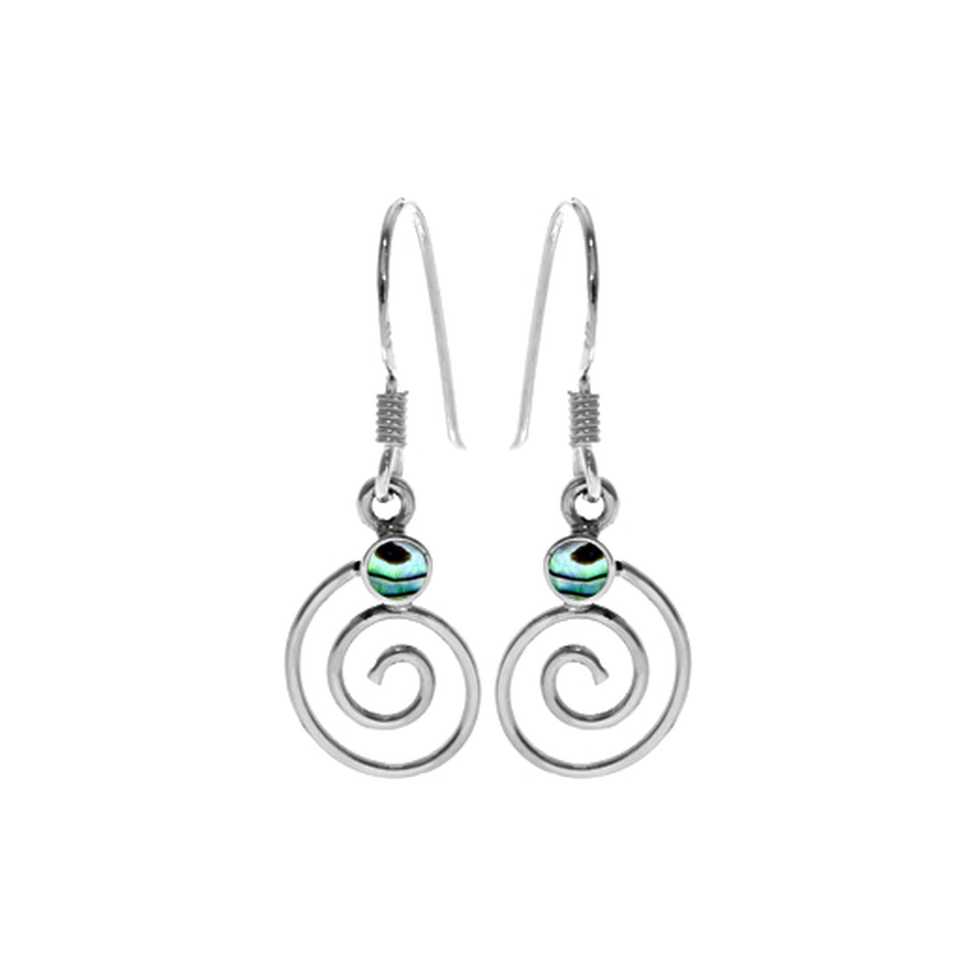 Smile paua shell with fine swirl earrings