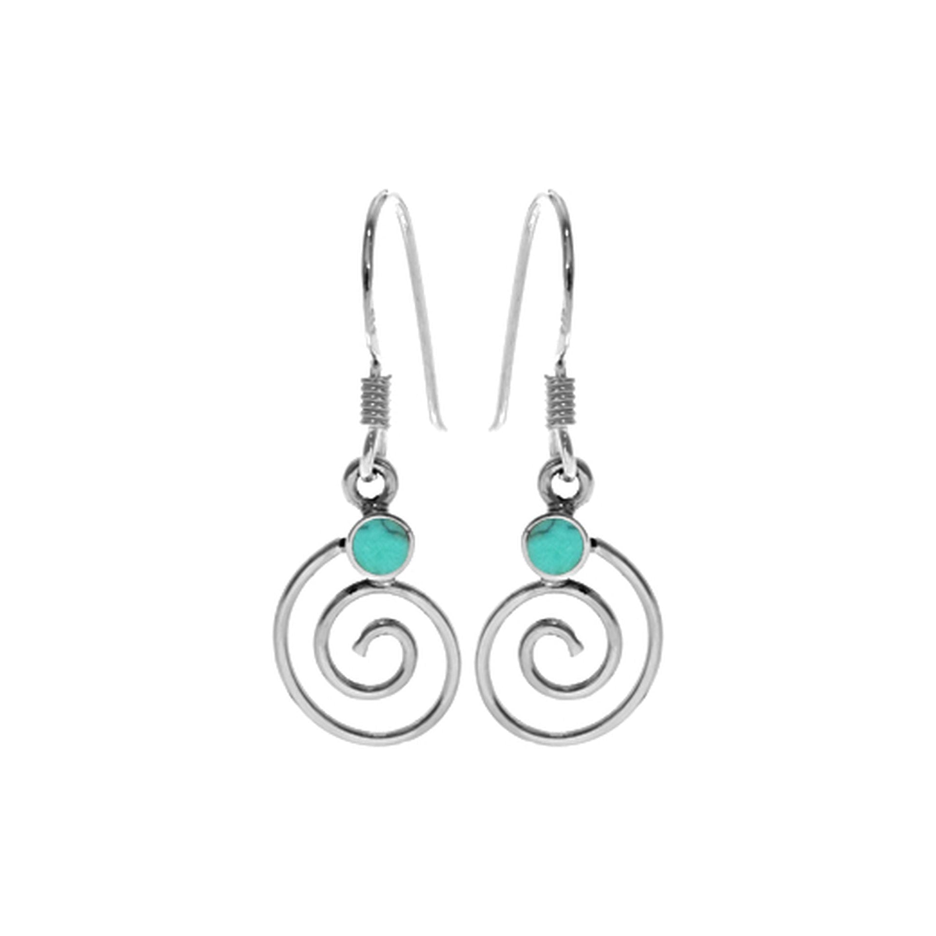 Smile turquoise with fine swirl earrings