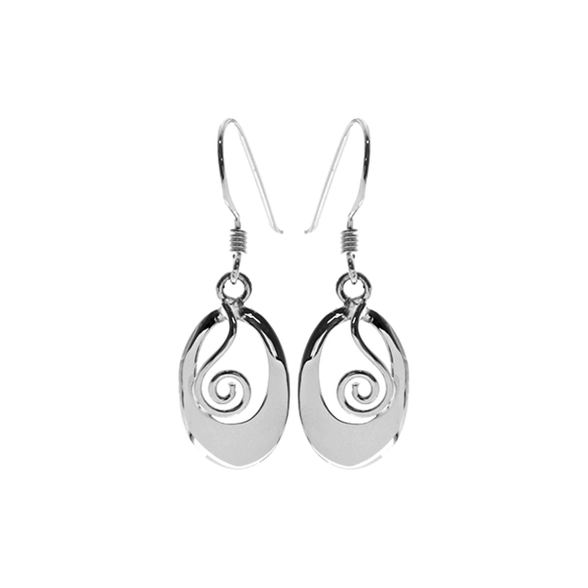 Smile oval swirl earrings