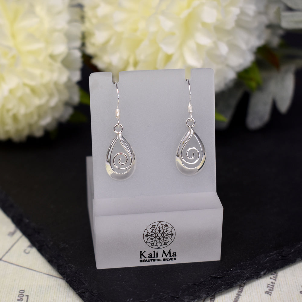 Smile teardrop swirl earrings