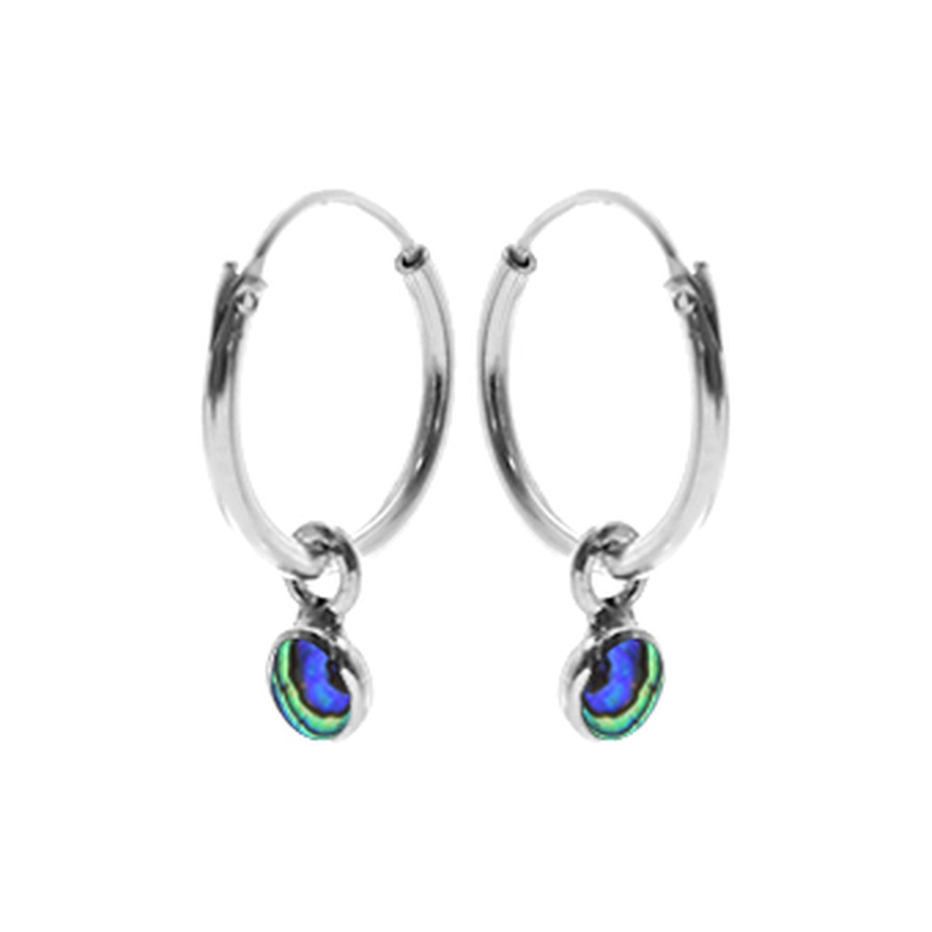 Smile small hoop with diddy paua shell