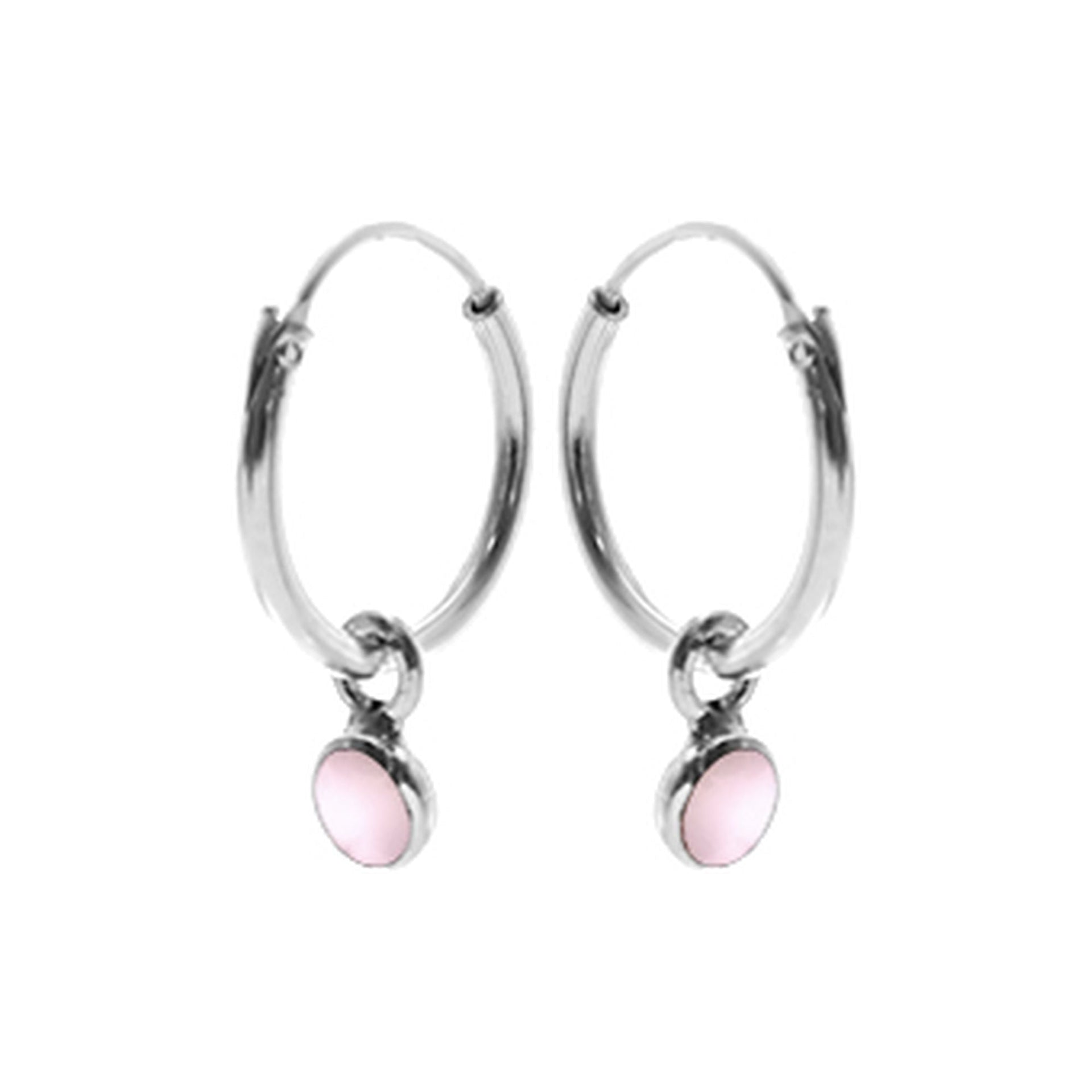 Smile small hoop with diddy pink mother of pearl