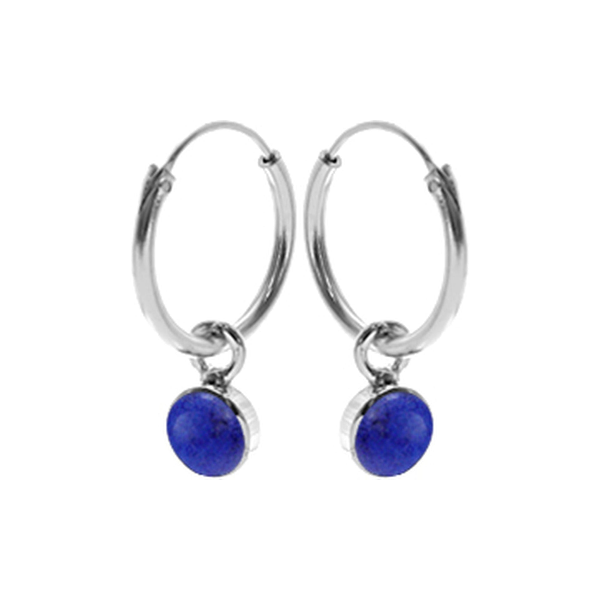 Smile small hoop with round lapis lazuli