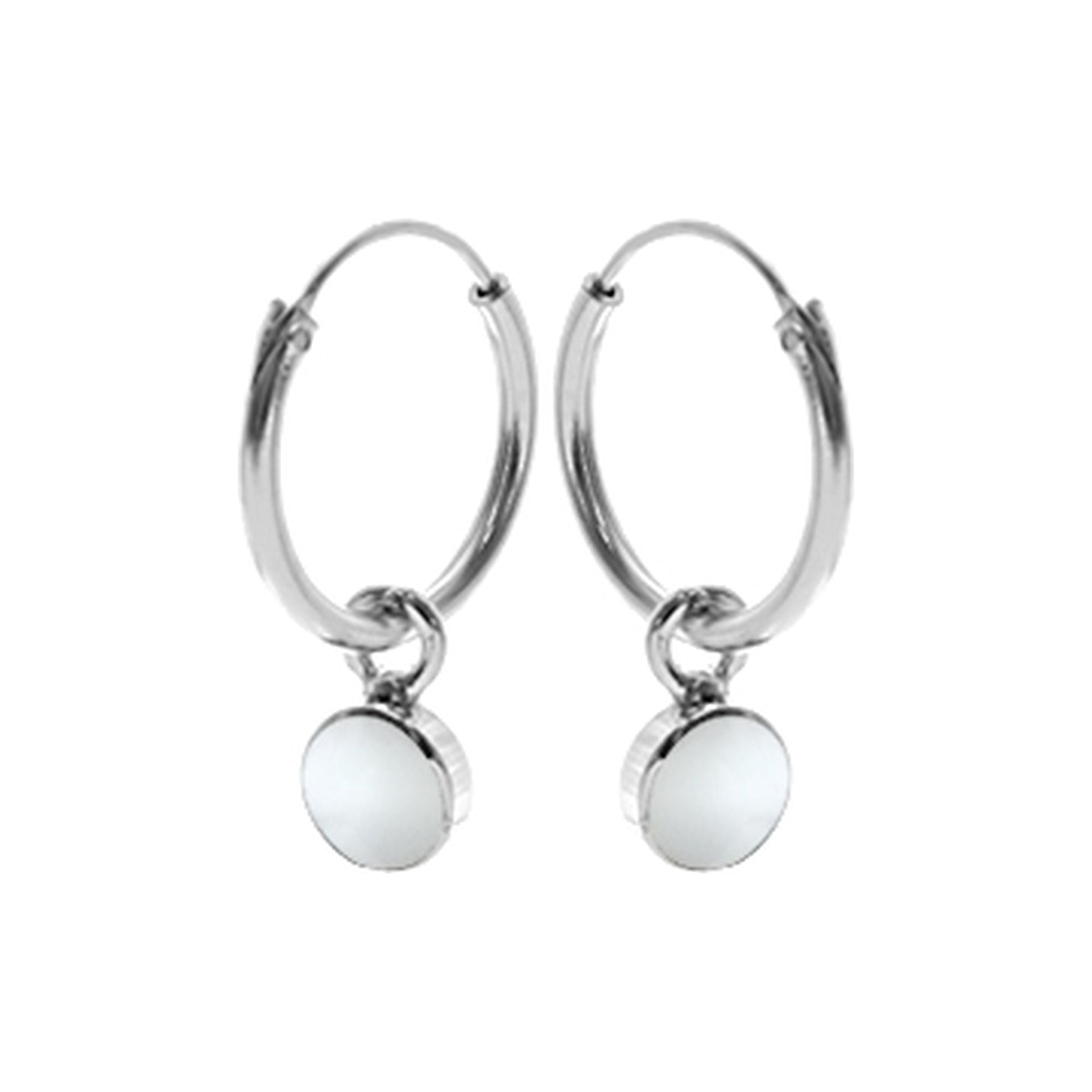 Smile small hoop with round mother of pearl