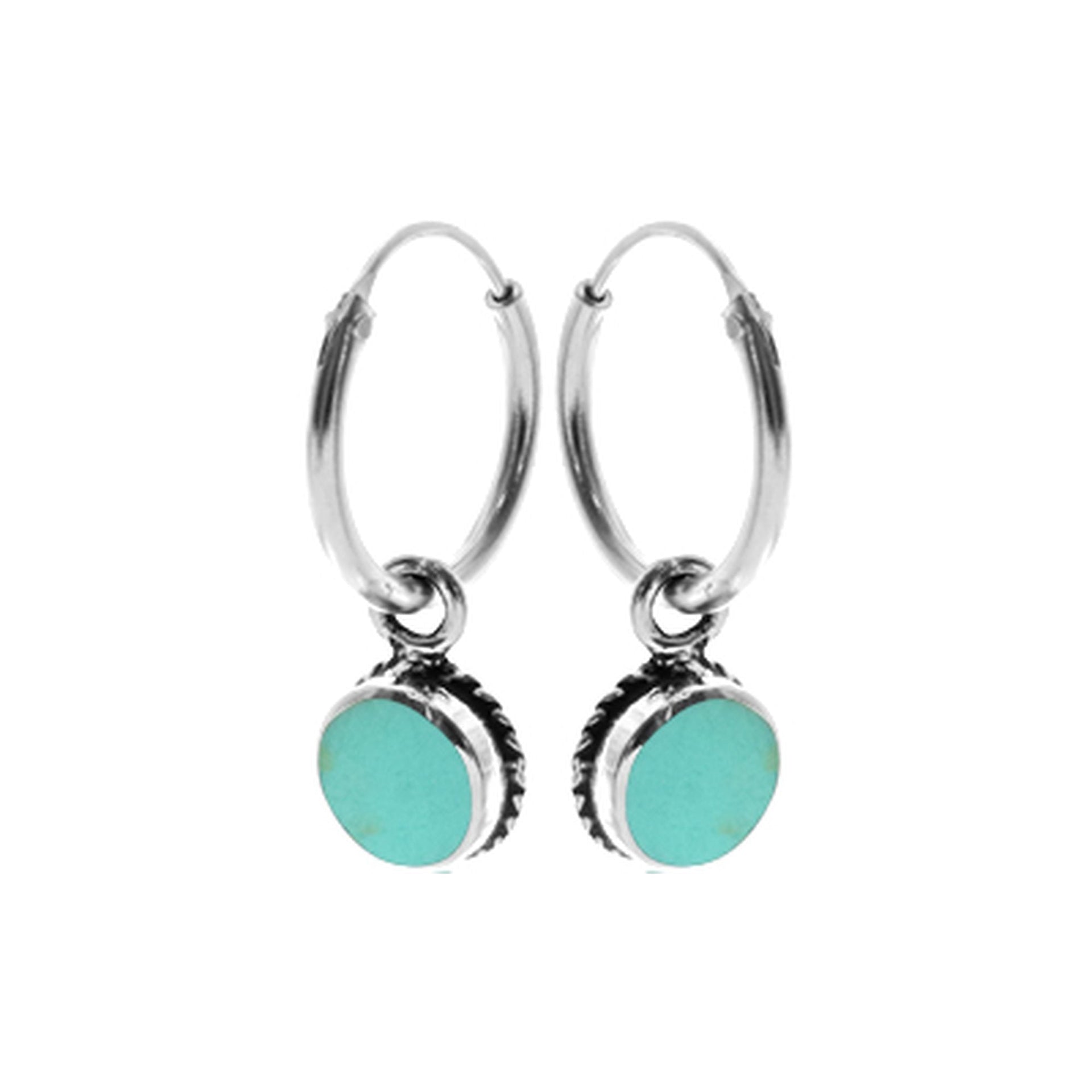 Smile small hoop with vintage turquoise