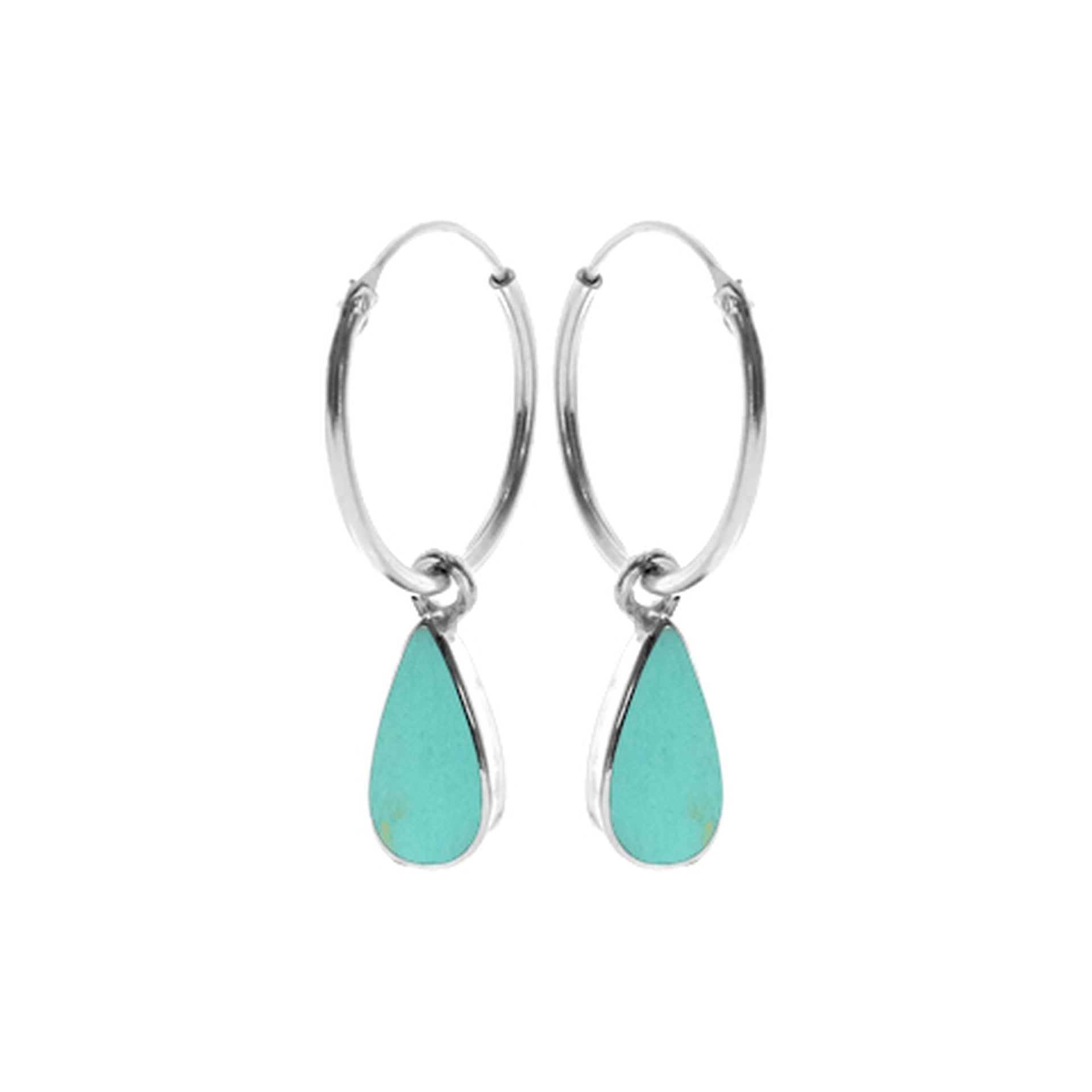 Smile small hoop with teardrop turquoise
