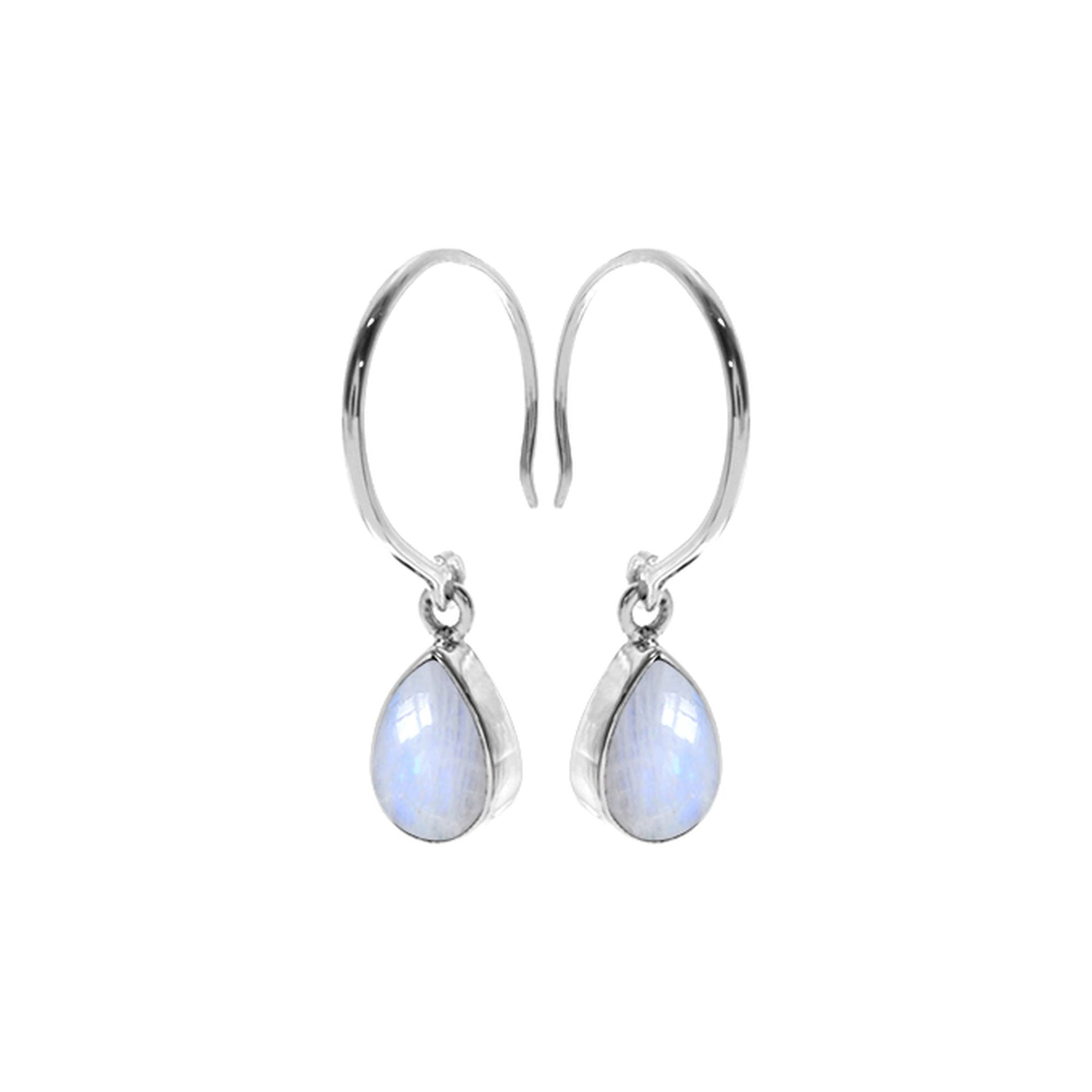 Samira open hoops with rainbow moonstone