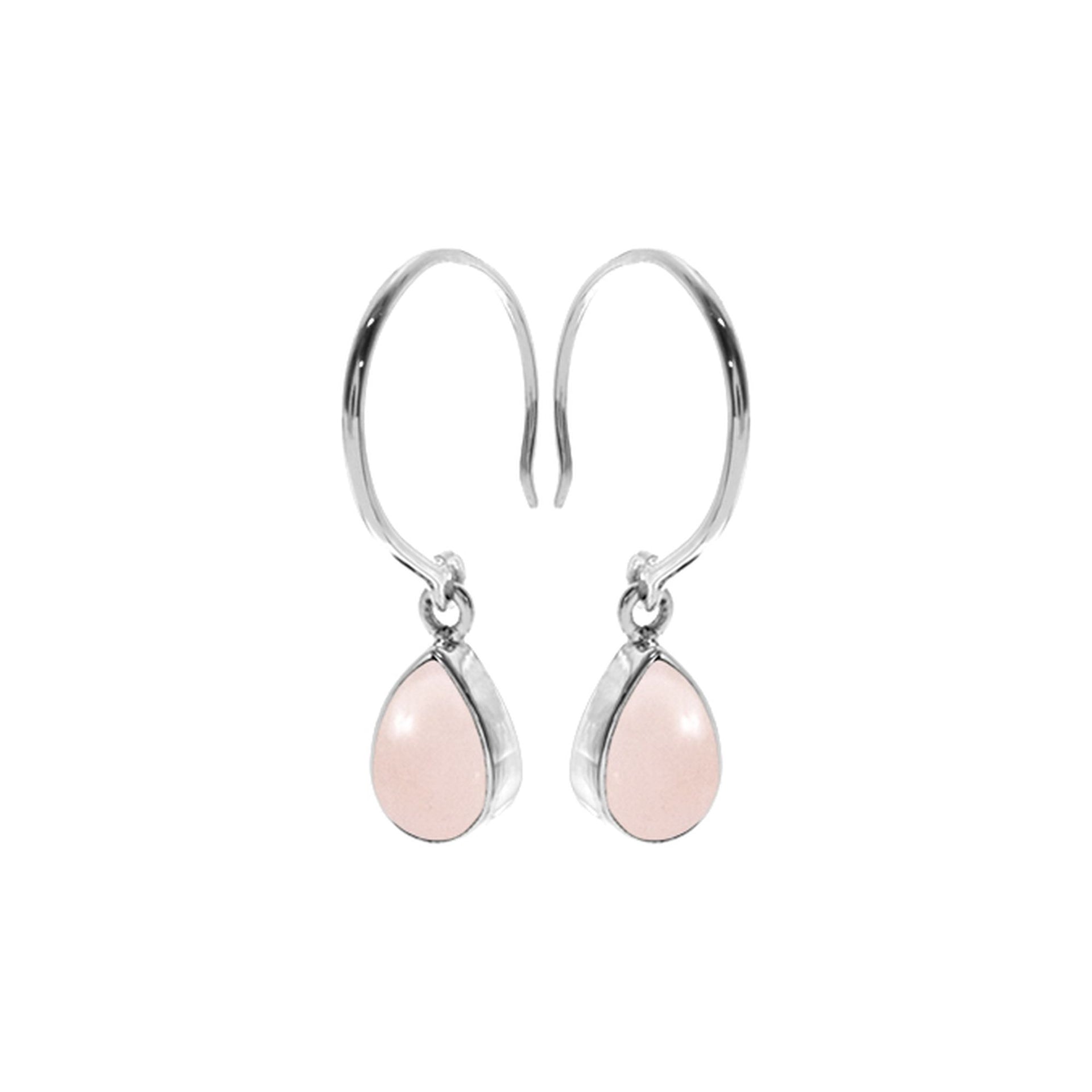 Samira open hoops with rose quartz