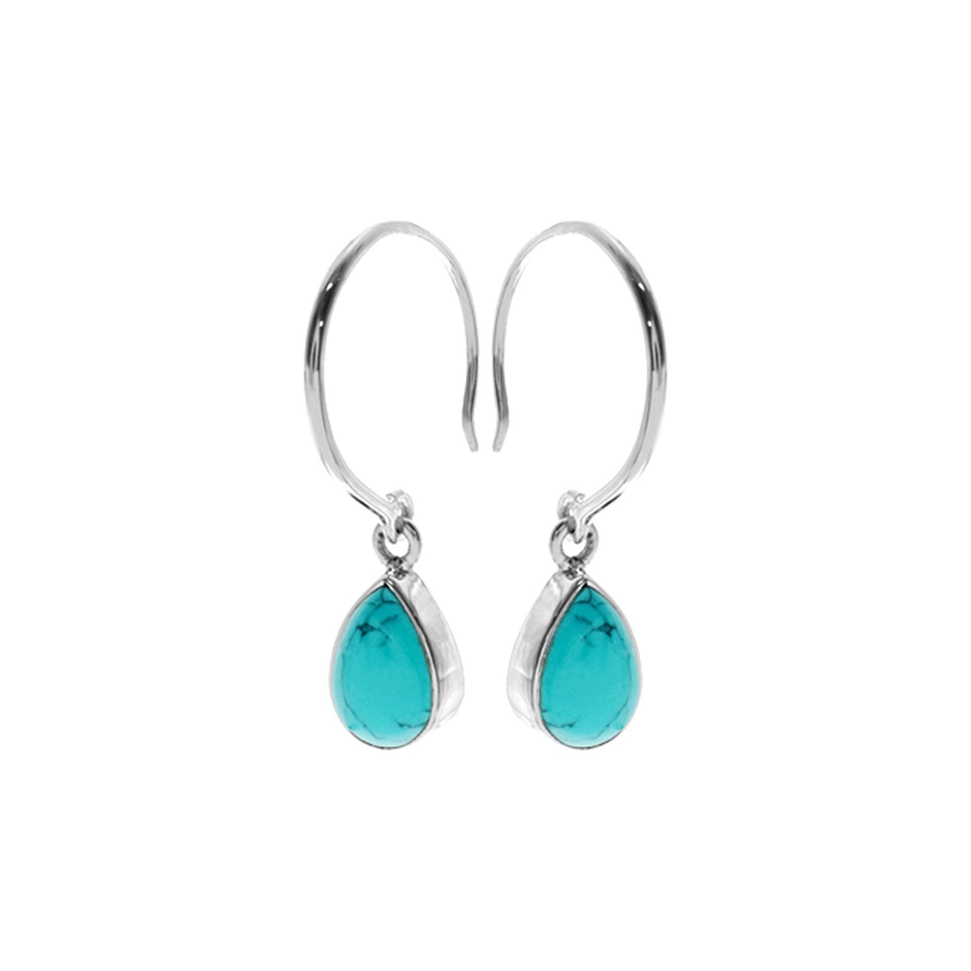 Samira open hoops with turquoise
