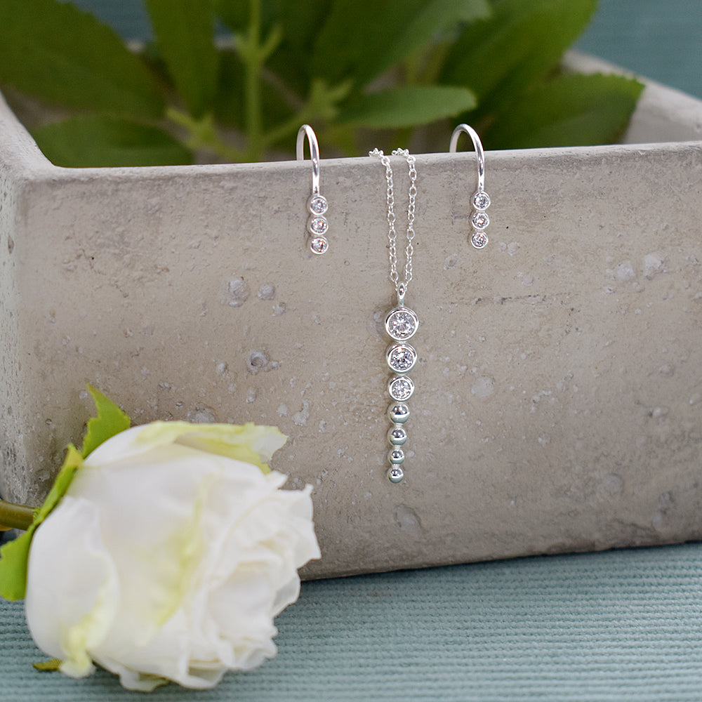Kenzie cascading circles with CZ necklace