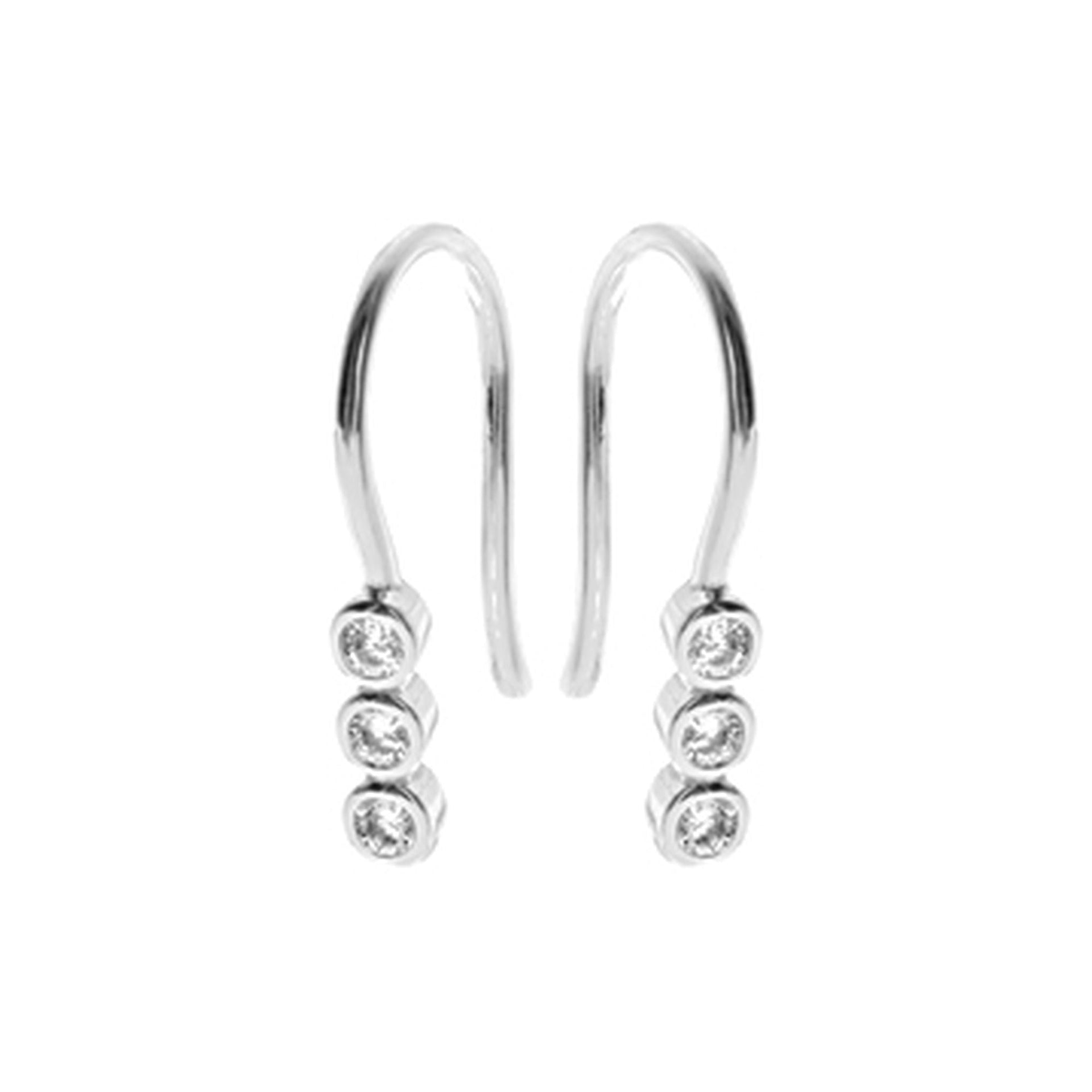 Kenzie triple CZ fixed earrings