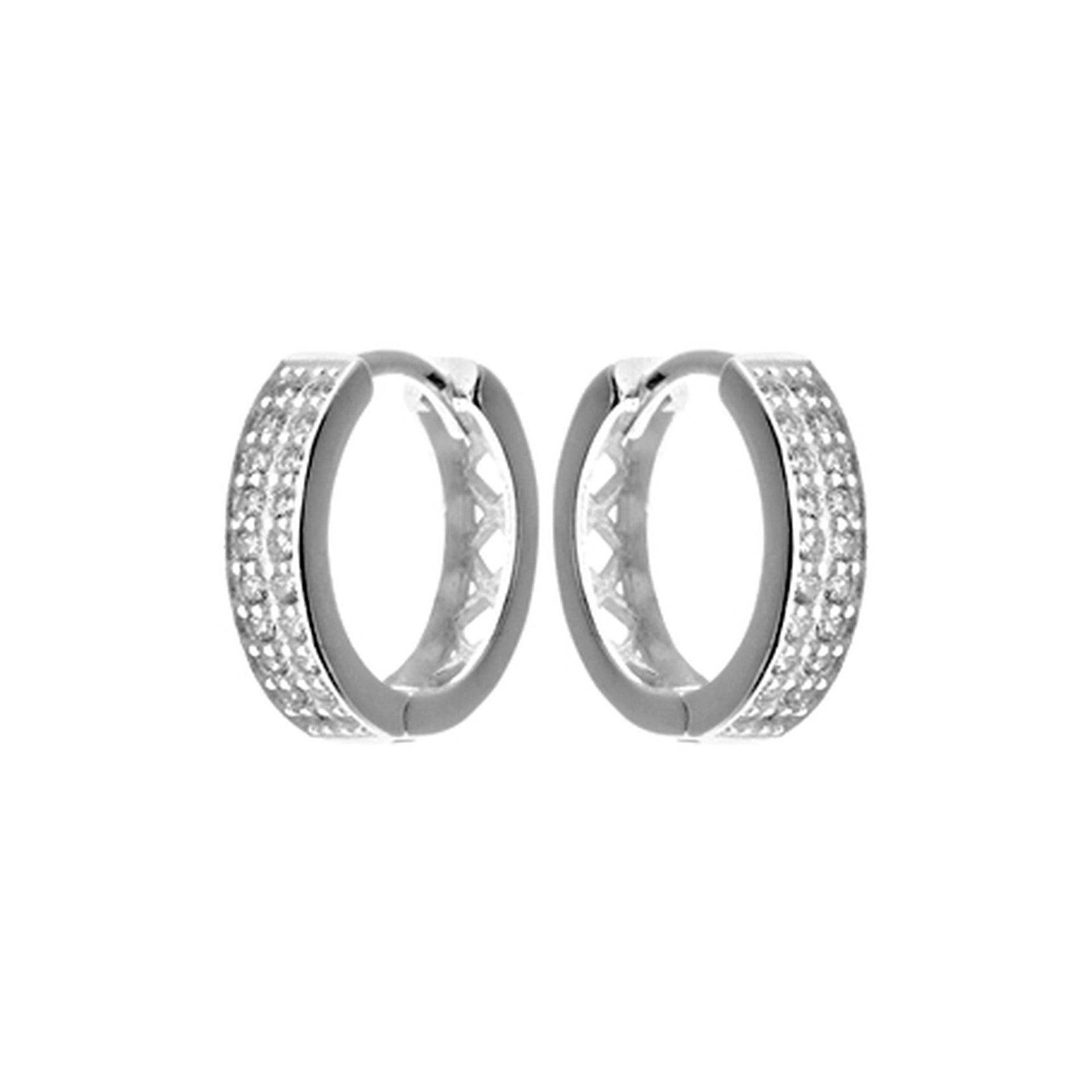 Davina double sided sparkle & diamond pattern huggies