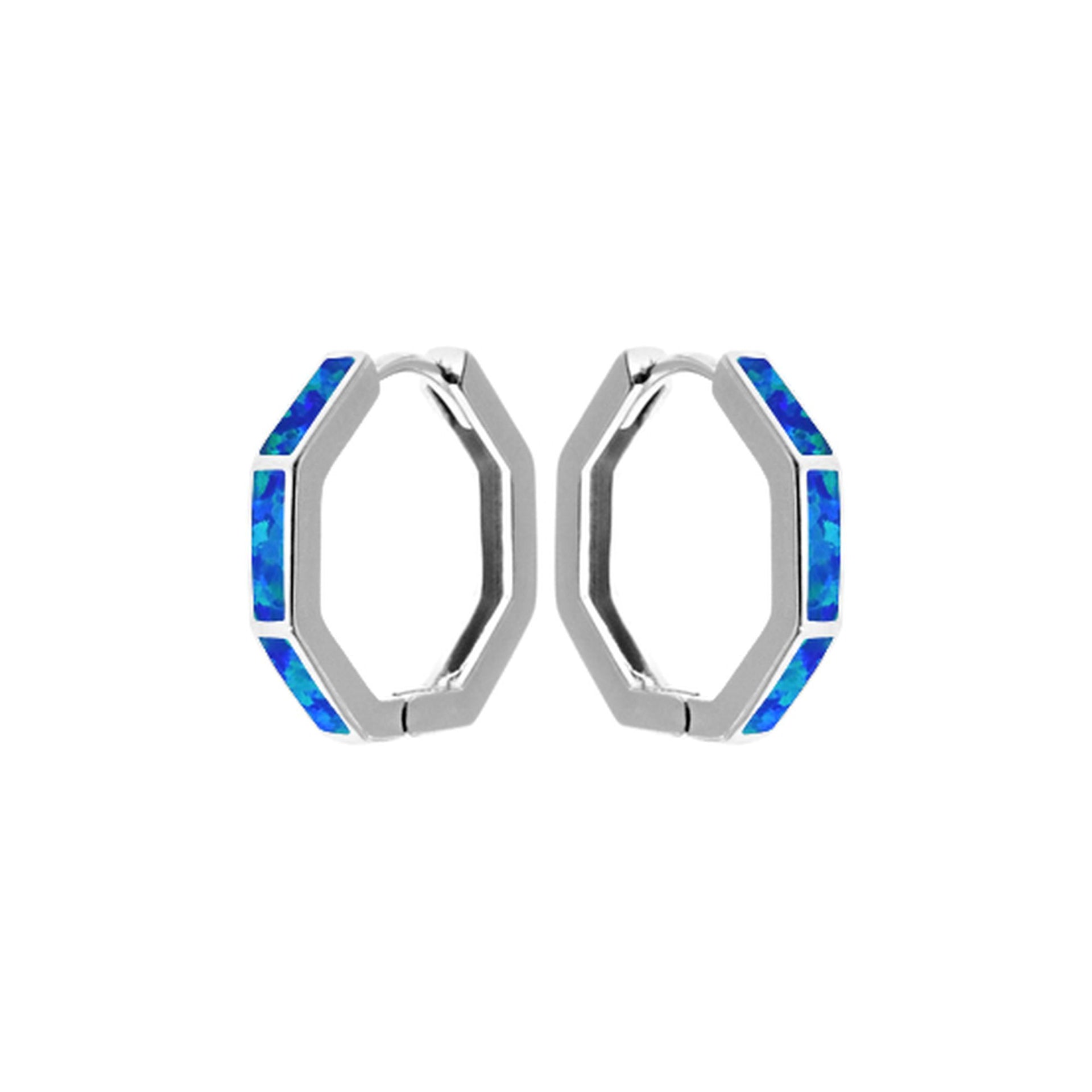 Diana blue octagonal hinged hoops