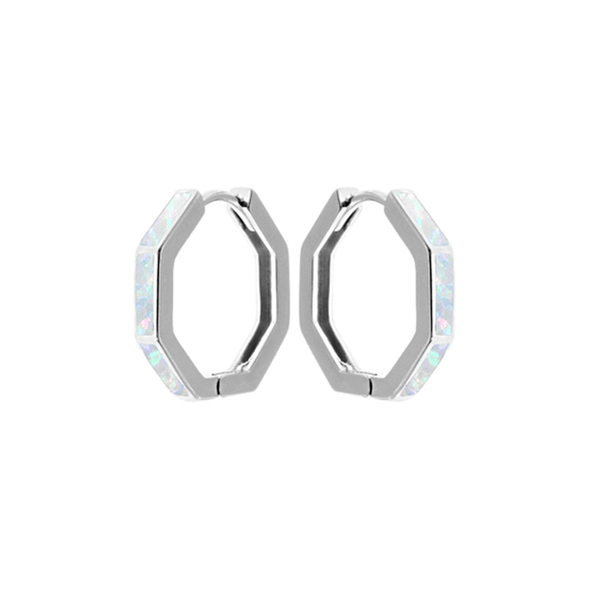 Diana white octagonal hinged hoops