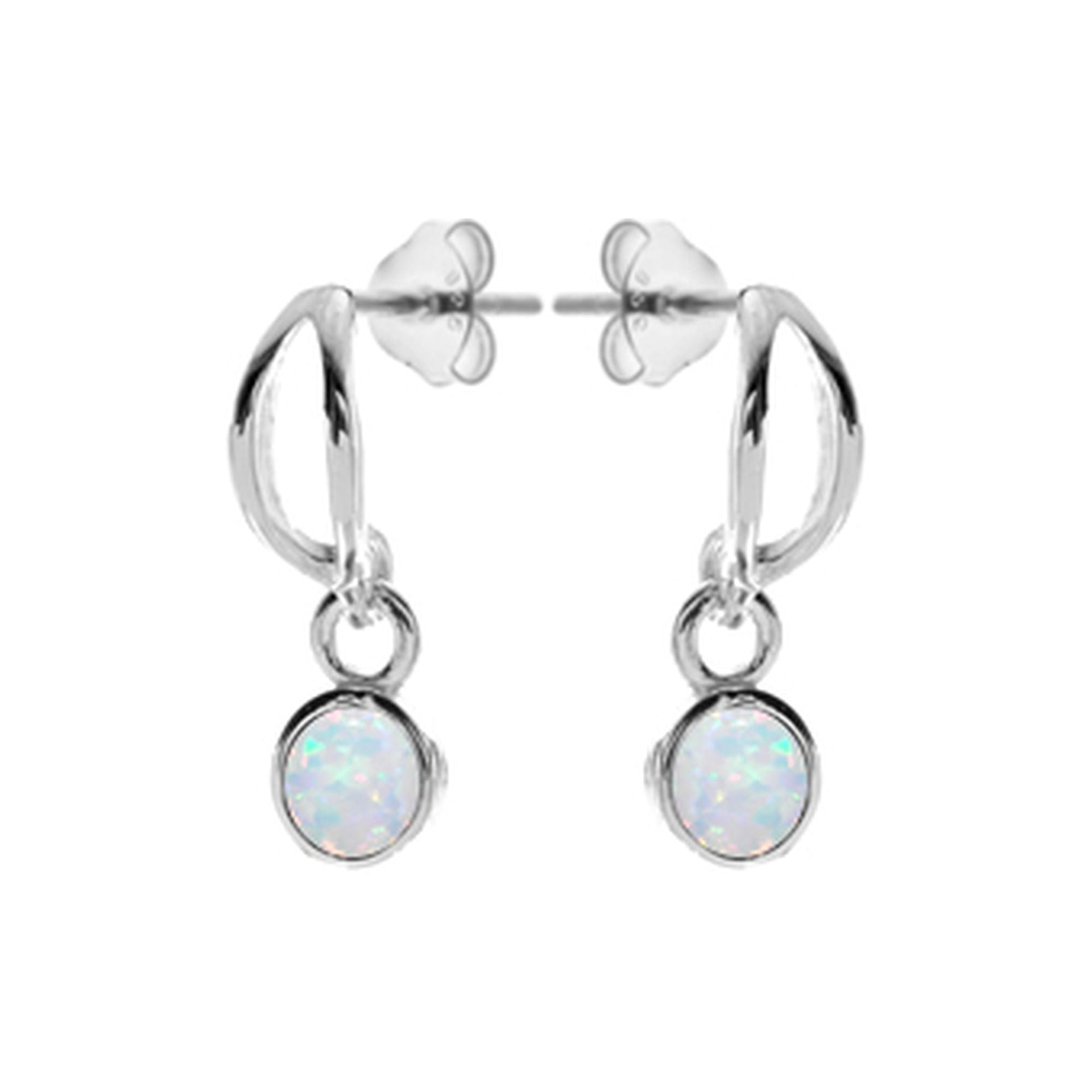 Angelica ellipse stud white opalique drops
