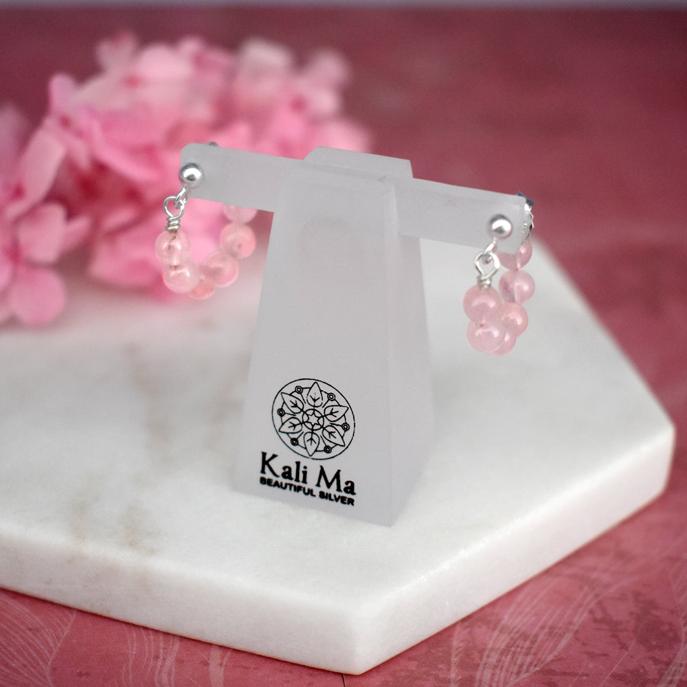Jaelyn rose quartz looped earrings
