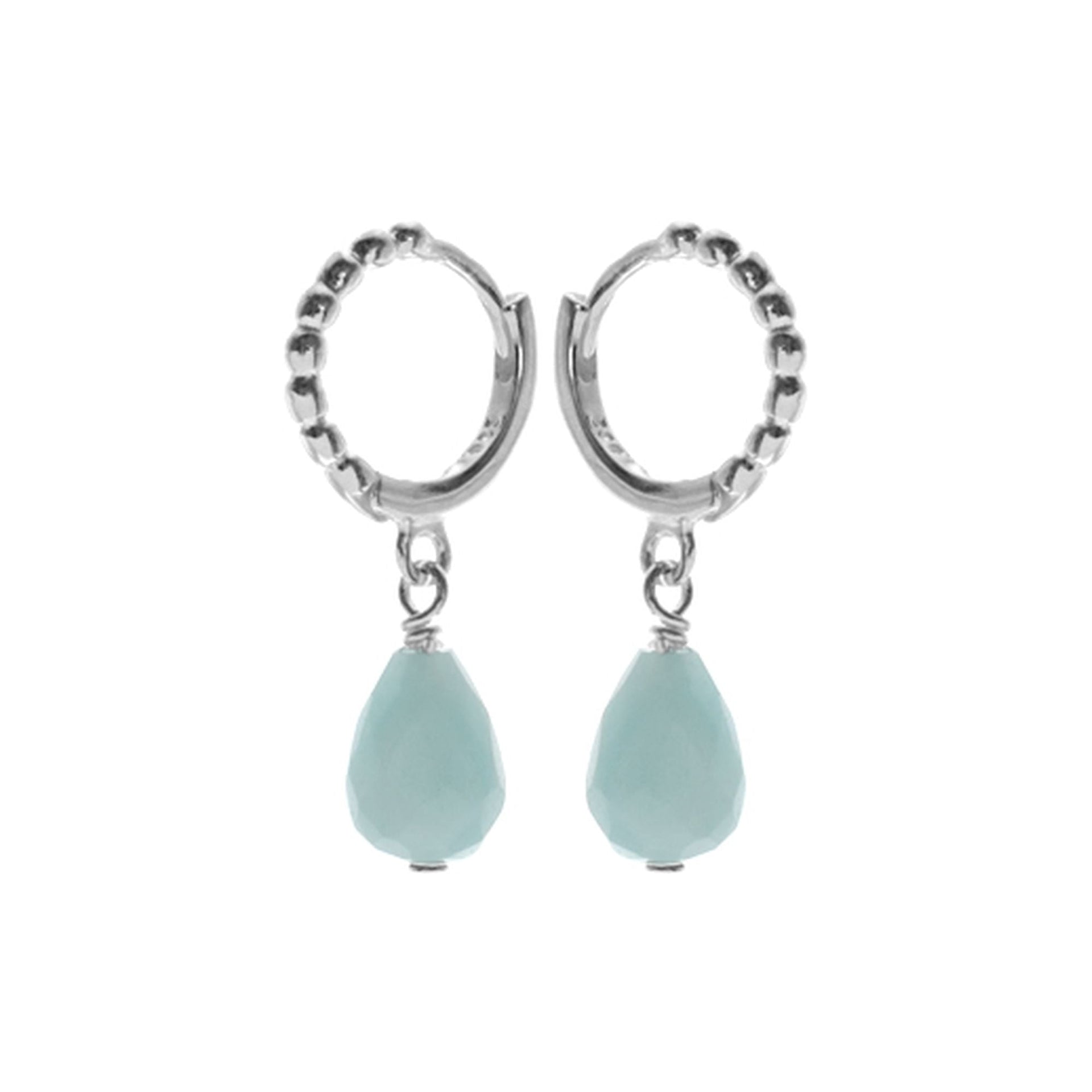 Sophia bobble huggies with amazonite charm
