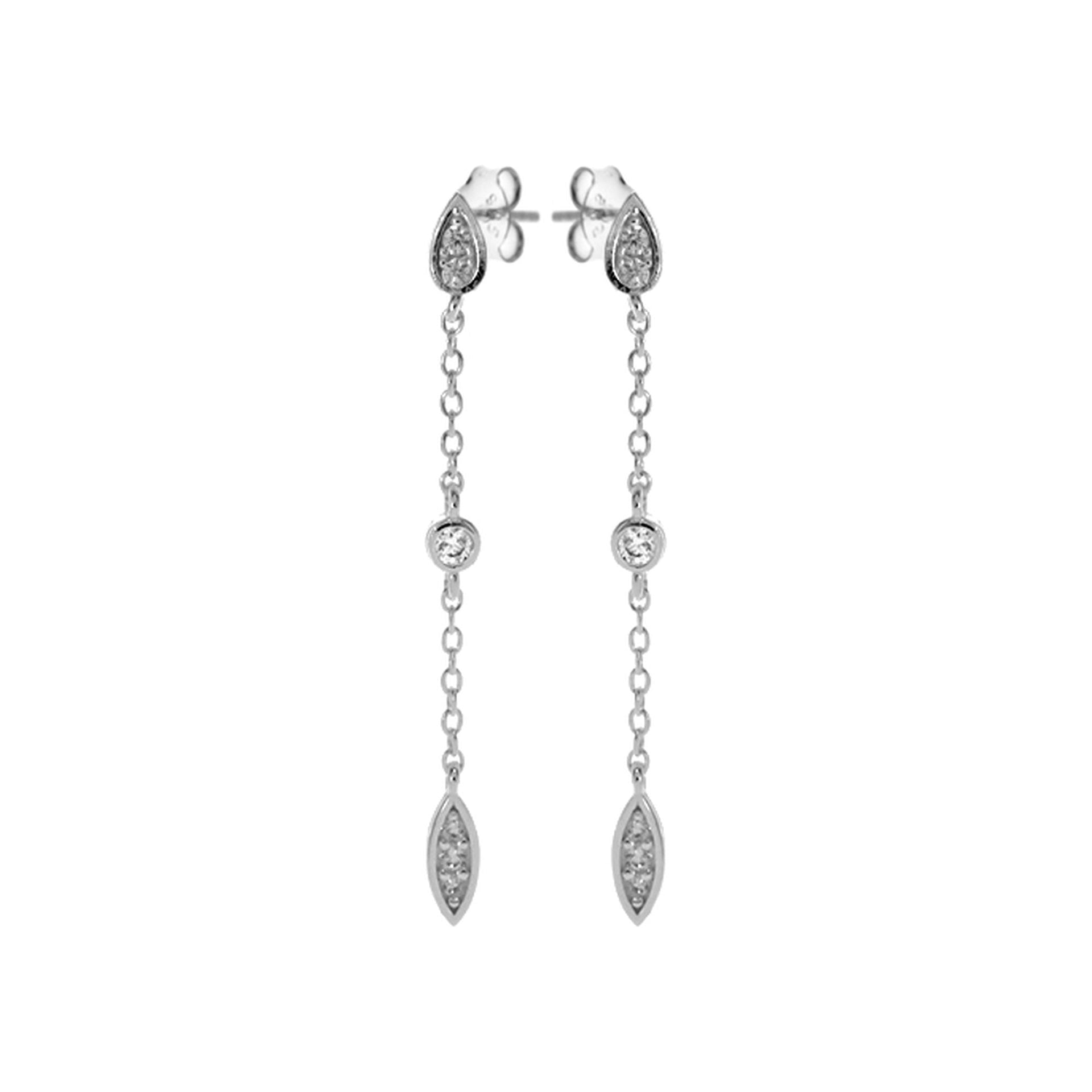 Carrie CZ chain drop earrings