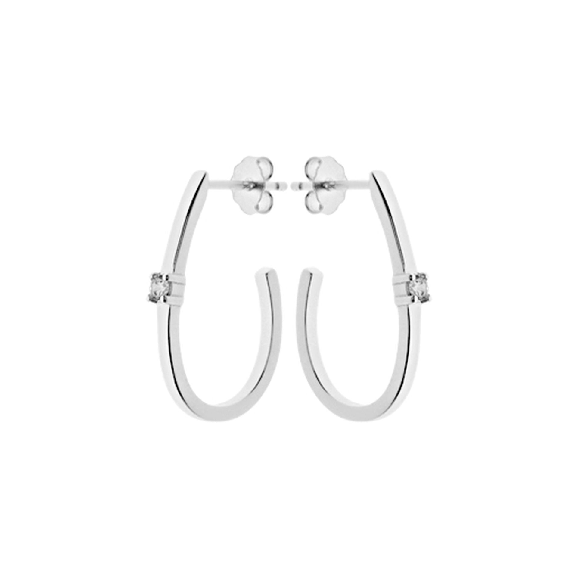 Davina hook shaped stud earrings with CZ