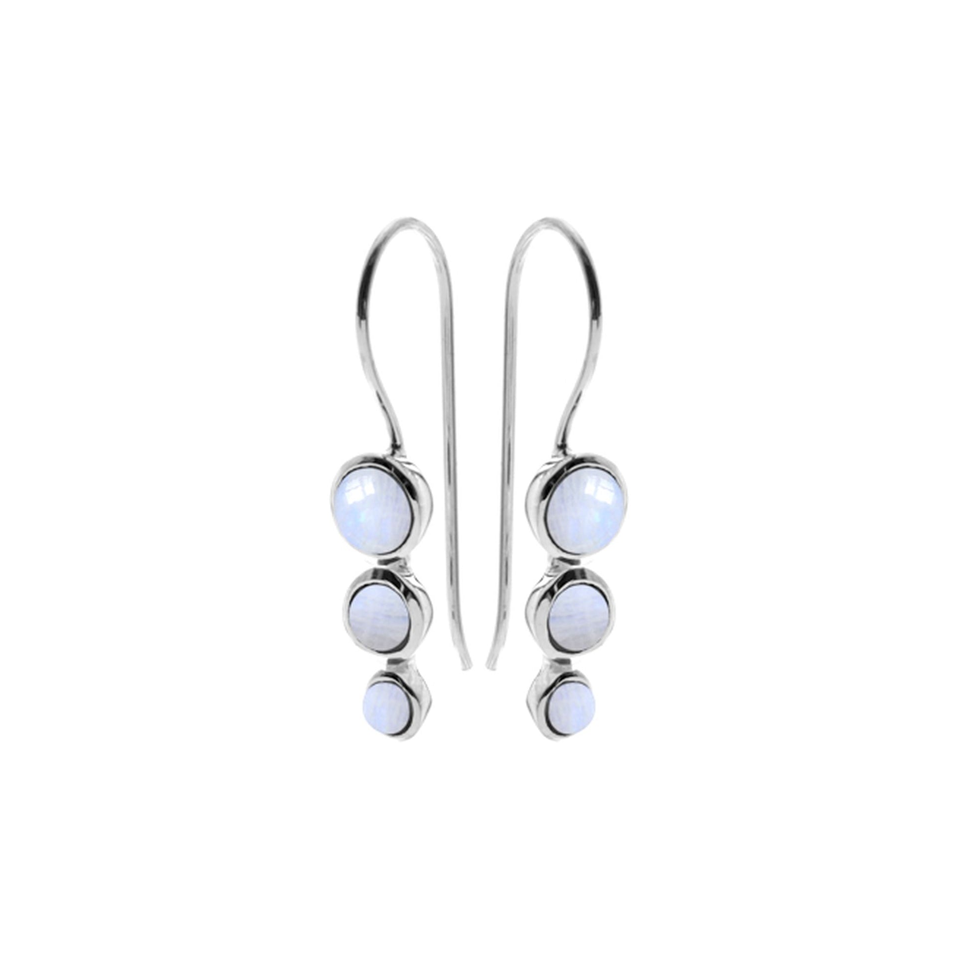 Bridget graduated rainbow moonstone rounds earrings