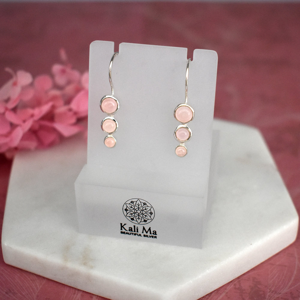 Bridget graduated rose quartz rounds earrings
