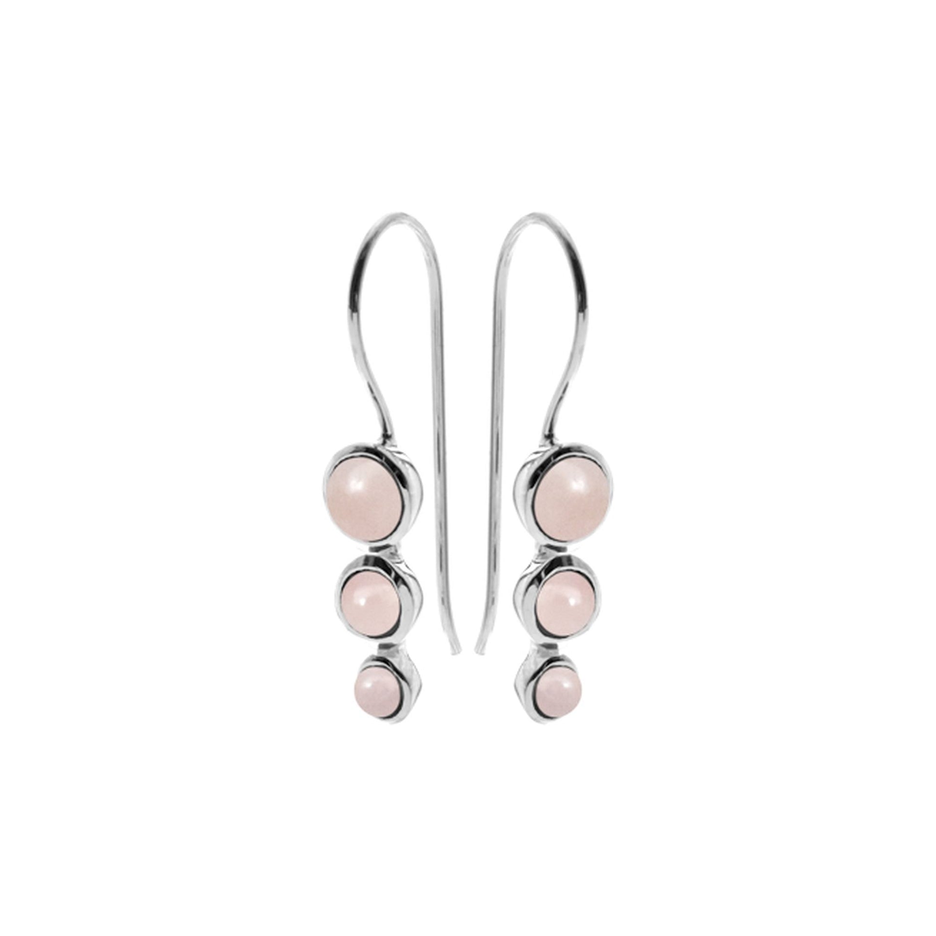 Bridget graduated rose quartz rounds earrings