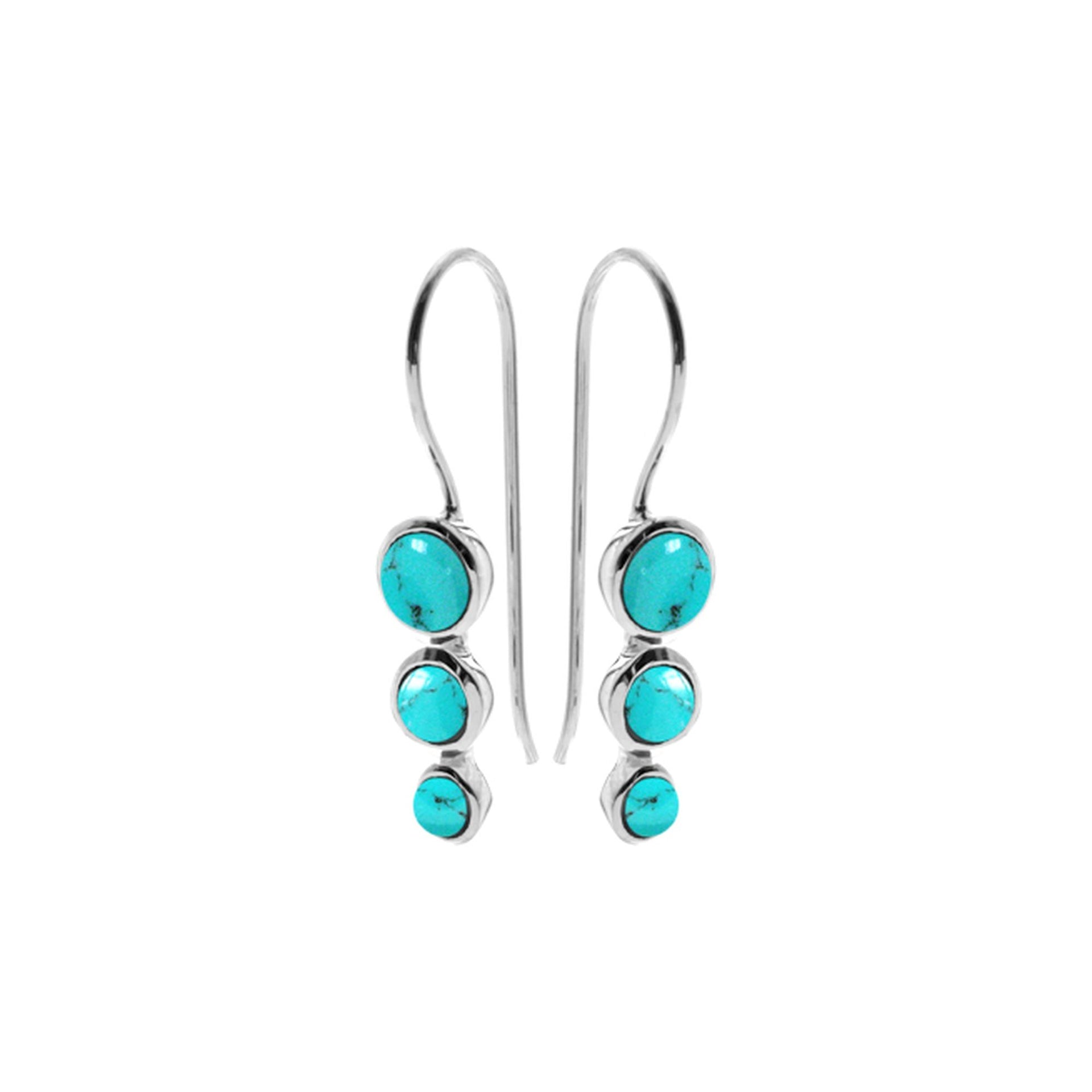 Bridget graduated turquoise rounds earrings