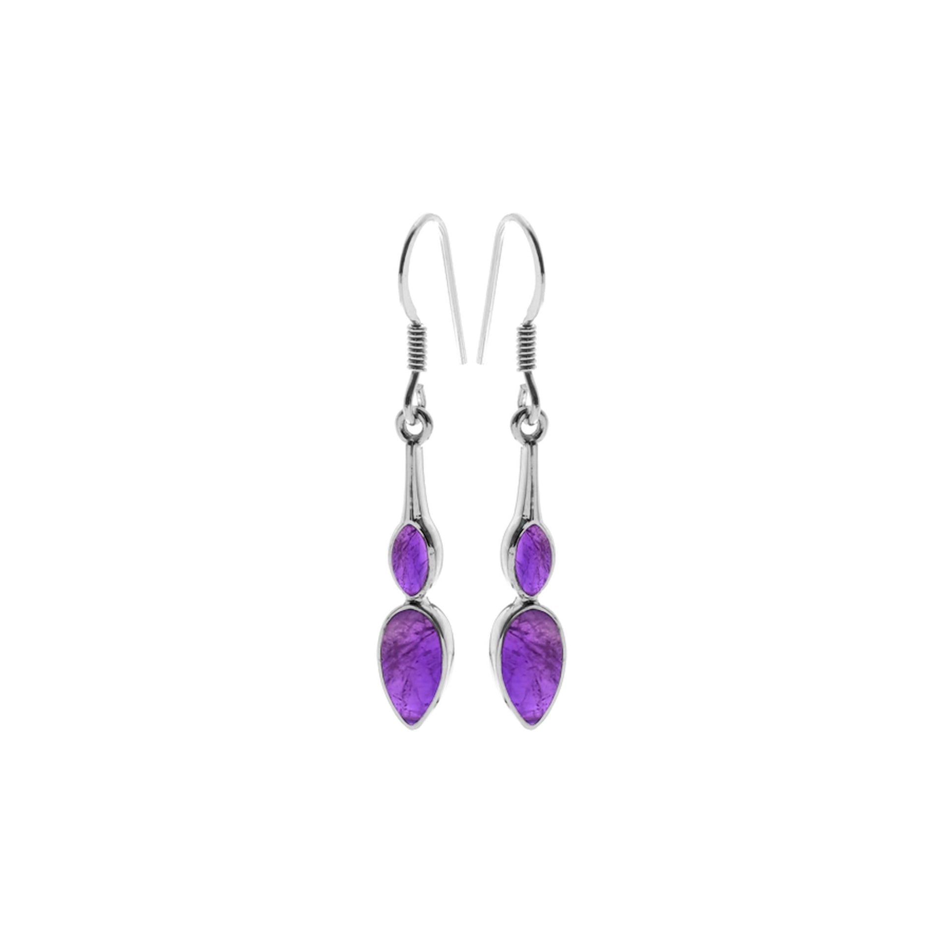 Bridget double amethyst earrings