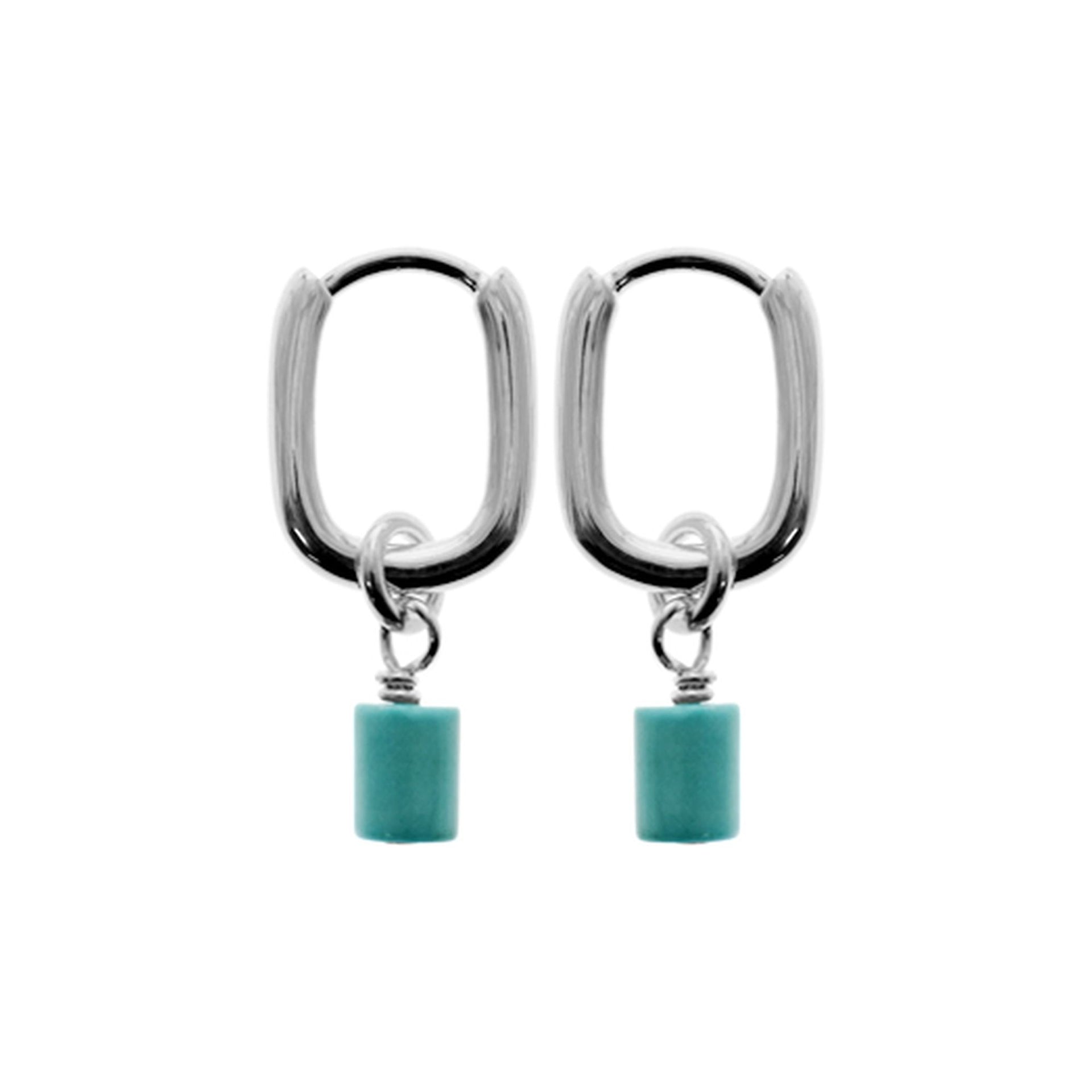 Jaelyn turquoise cylinder huggies