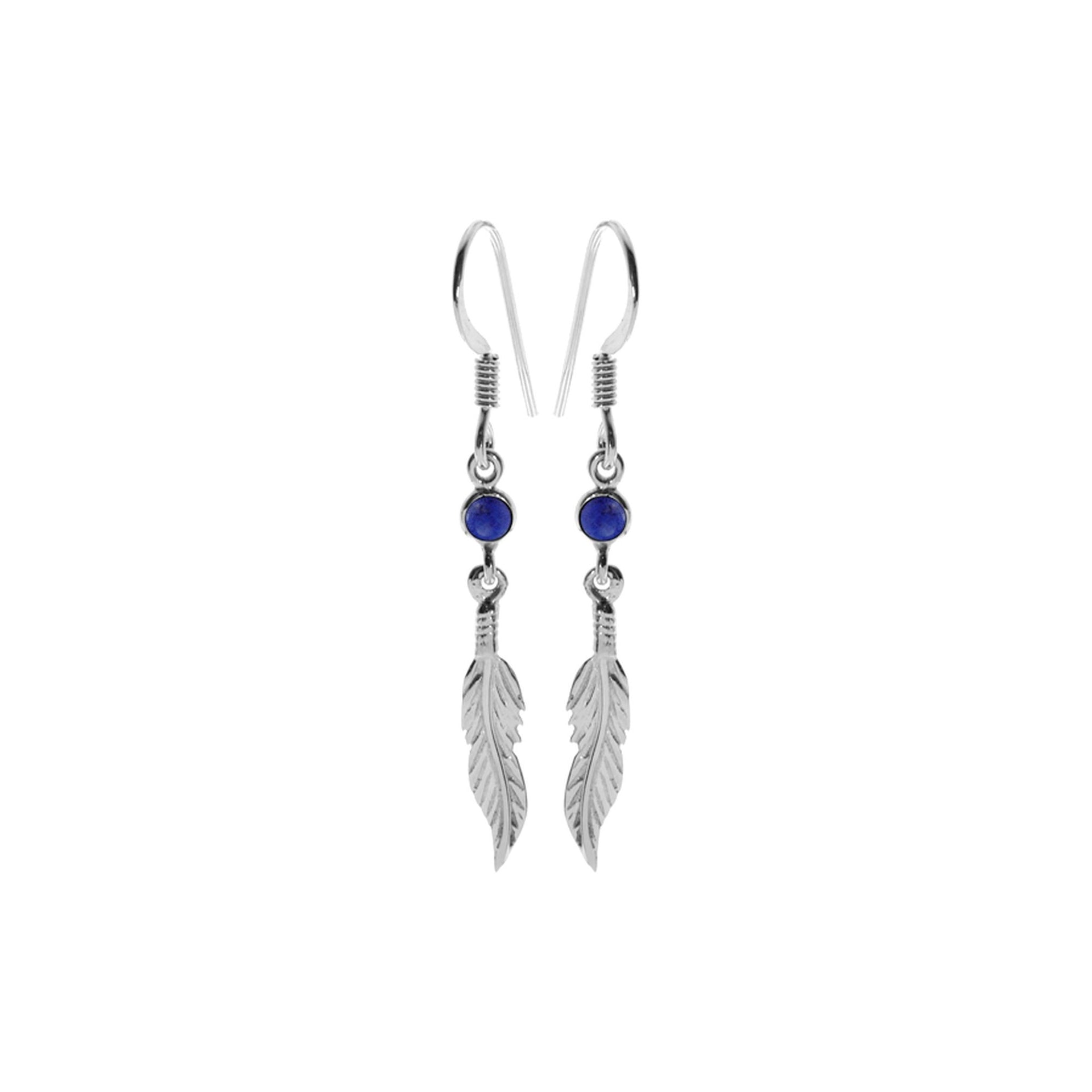 Catalina lapis lazuli feather earrings