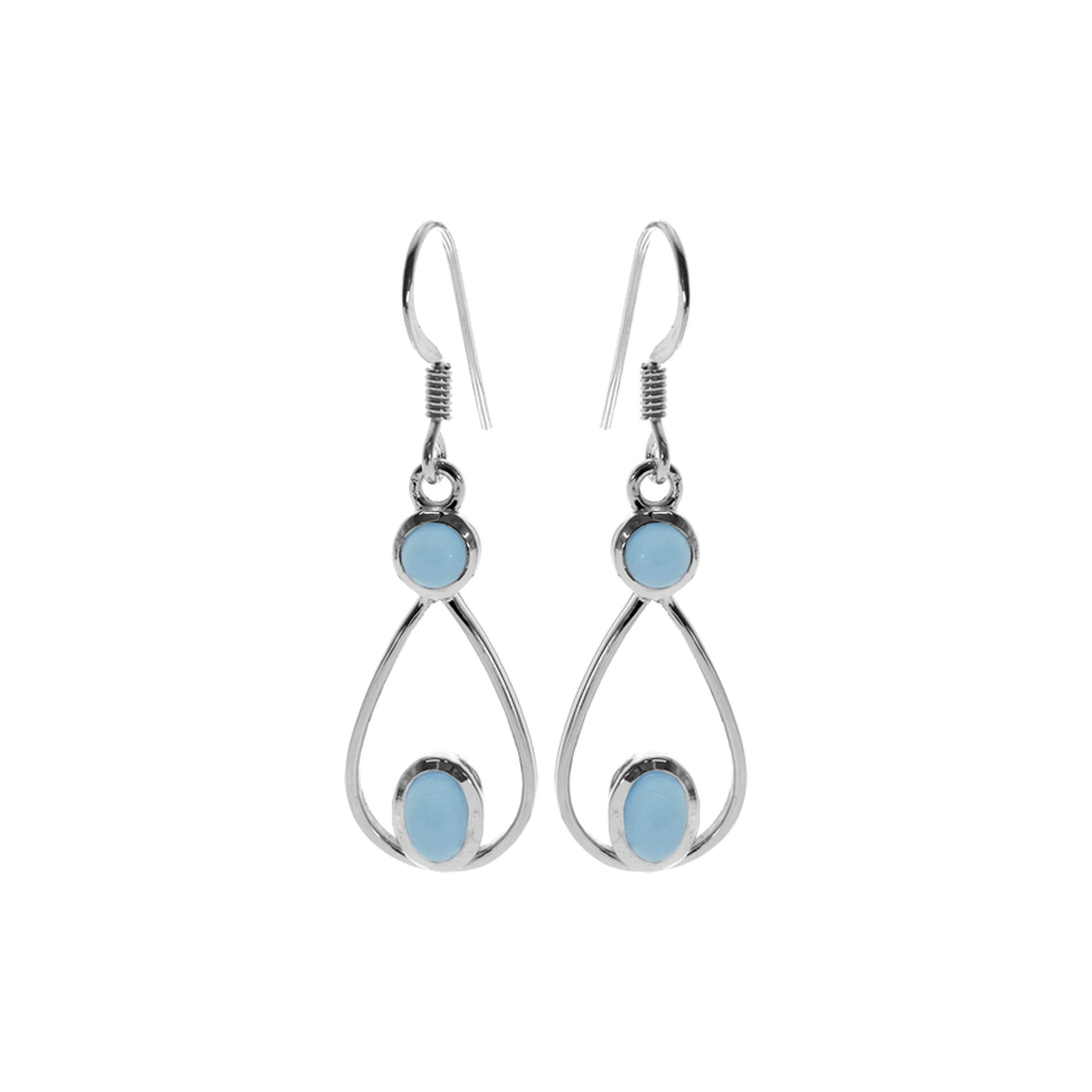 Ivy double blue chalcedony earrings