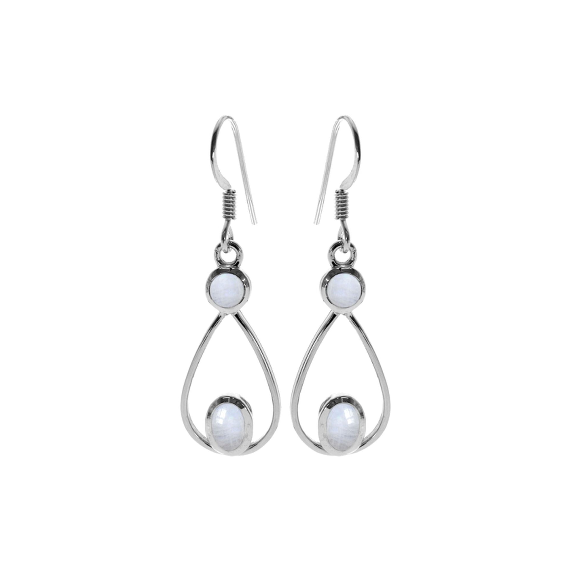 Ivy double rainbow moonstone earrings